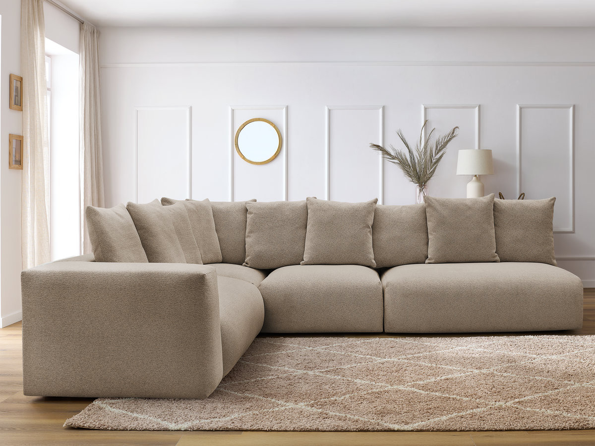 Bobochic Voltaire Ecksofa 322 × 268 cm Melange-Stoff Taupe Ecke links