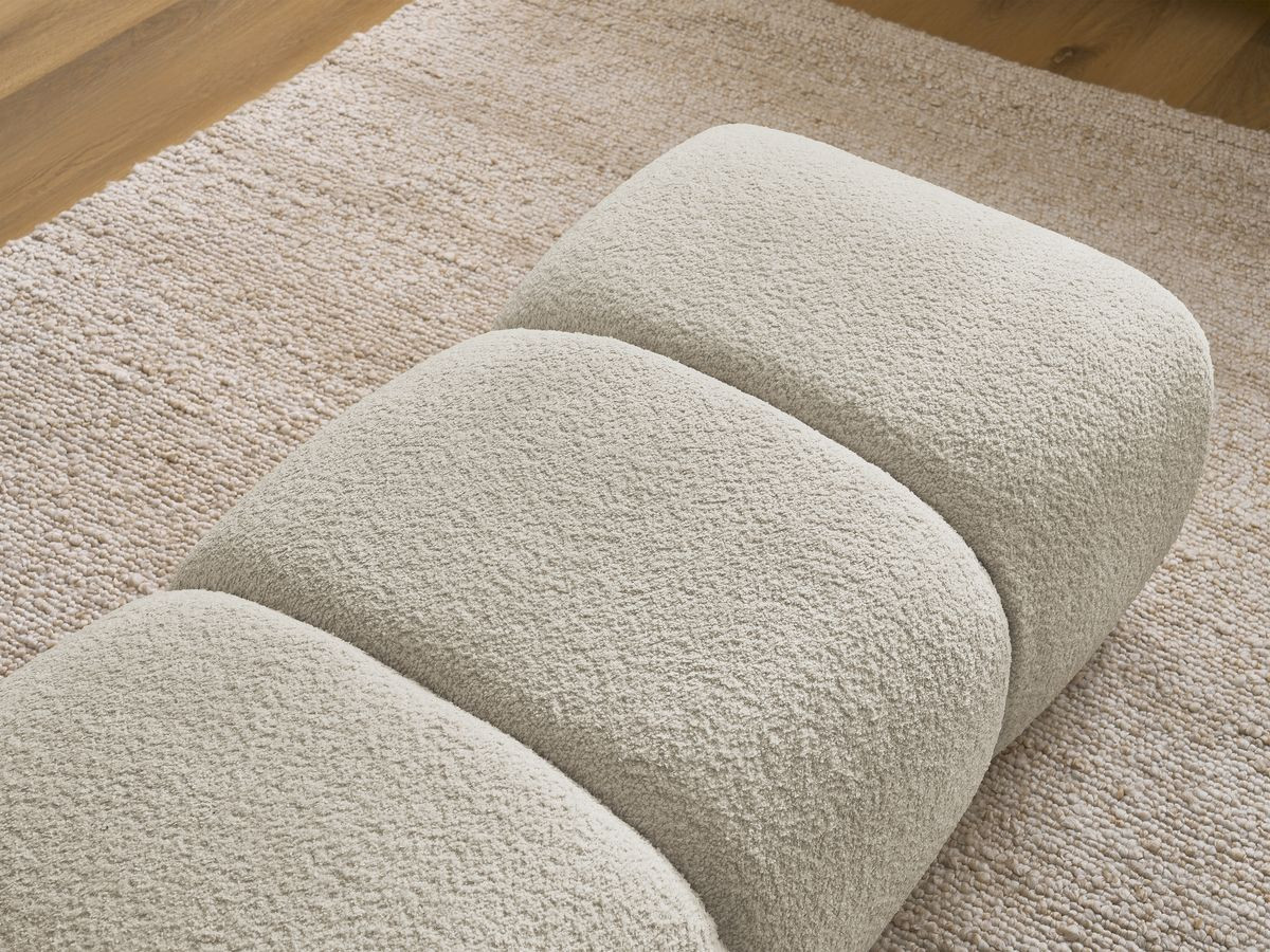 Bobochic Pamira Pouf Bouclé-Stoff Beige