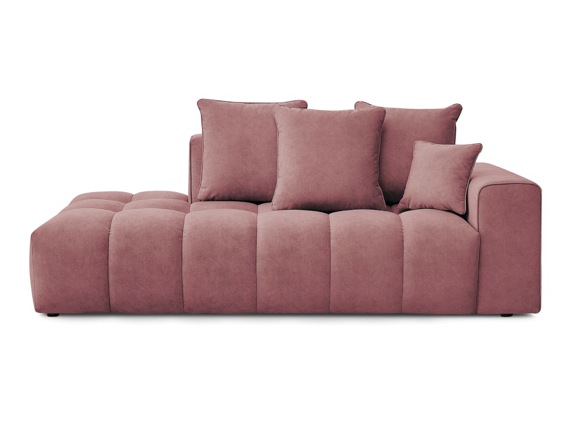 Bobochic Mont-blanc Sofa 4-Sitzer Samt Rosa Armlehne rechts