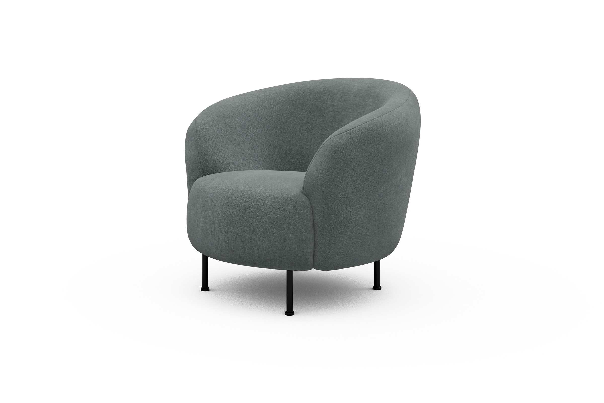 Sessel Ronda Metallbeine Schwarz Smooth-Silver-Grey