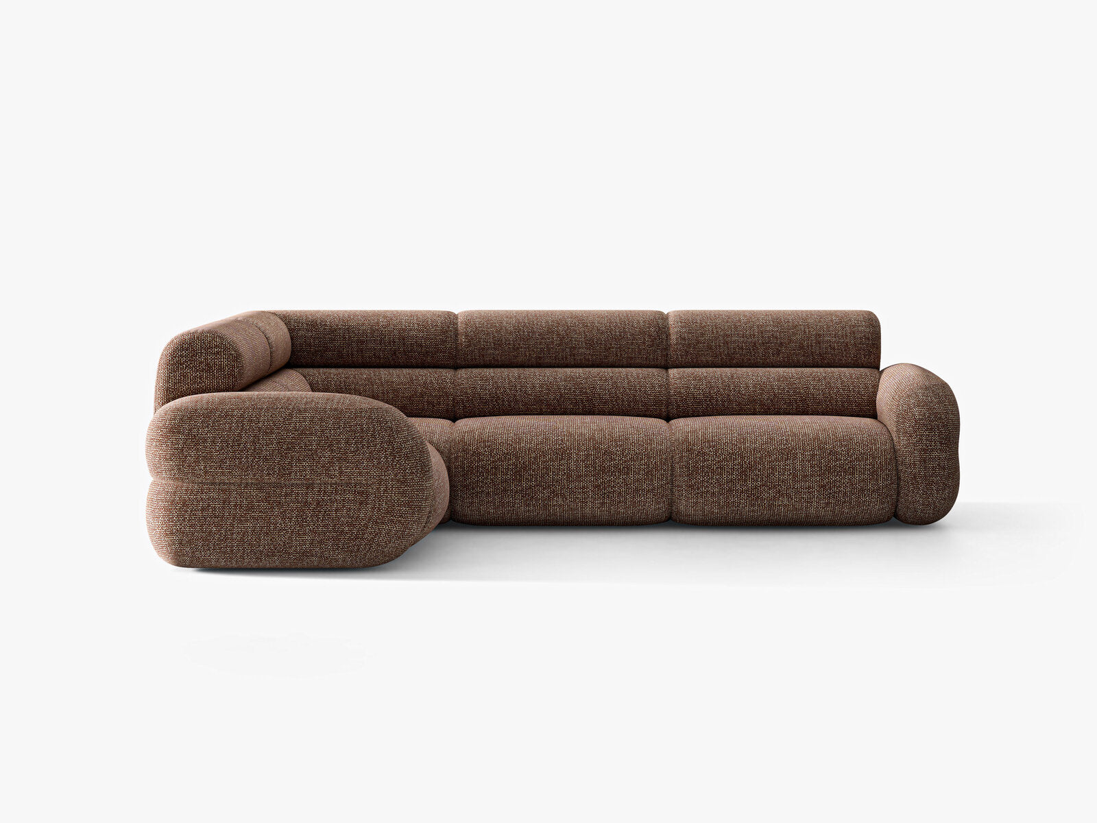 Micadoni Neo Ecksofa 5-Sitzer Rechts Chenille Silencio Braun
