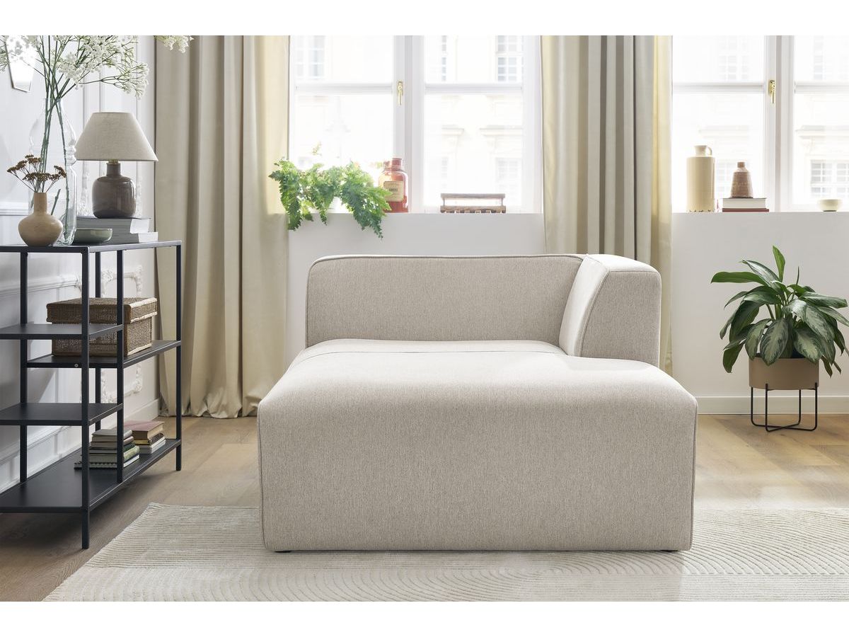 Bobochic Megeve Méridienne-Modul Melange-Stoff Beige Ecke rechts