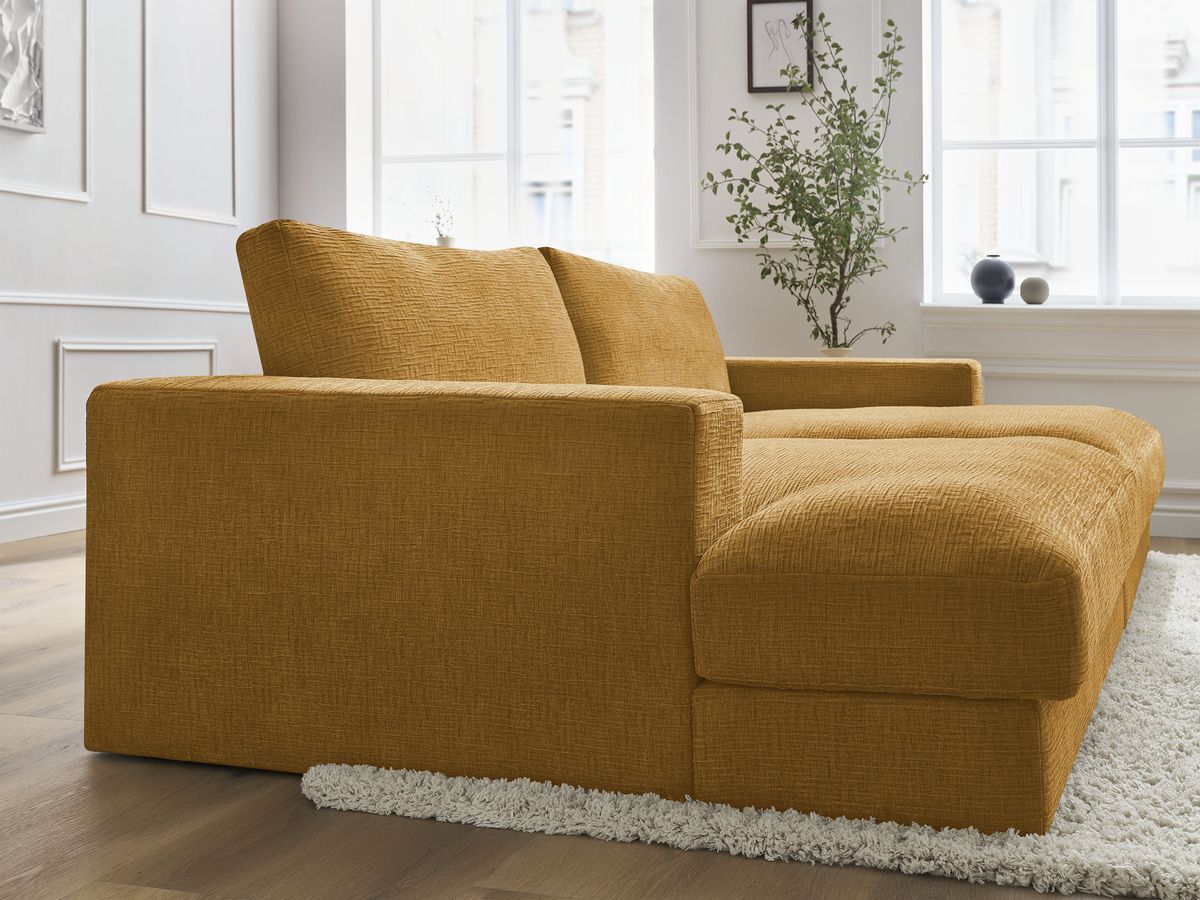 Bobochic Leonard Sofa 4-Sitzer 234 × 159 cm Strukturstoff Gelb