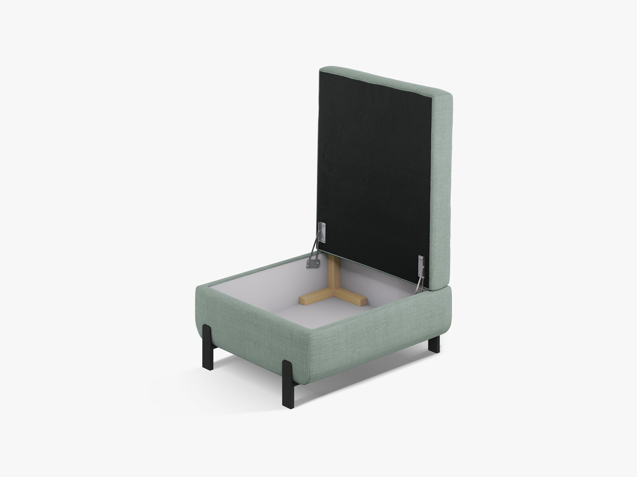 Micadoni Hocker Gloria 1-Sitzer Strukturierter Stoff Minze