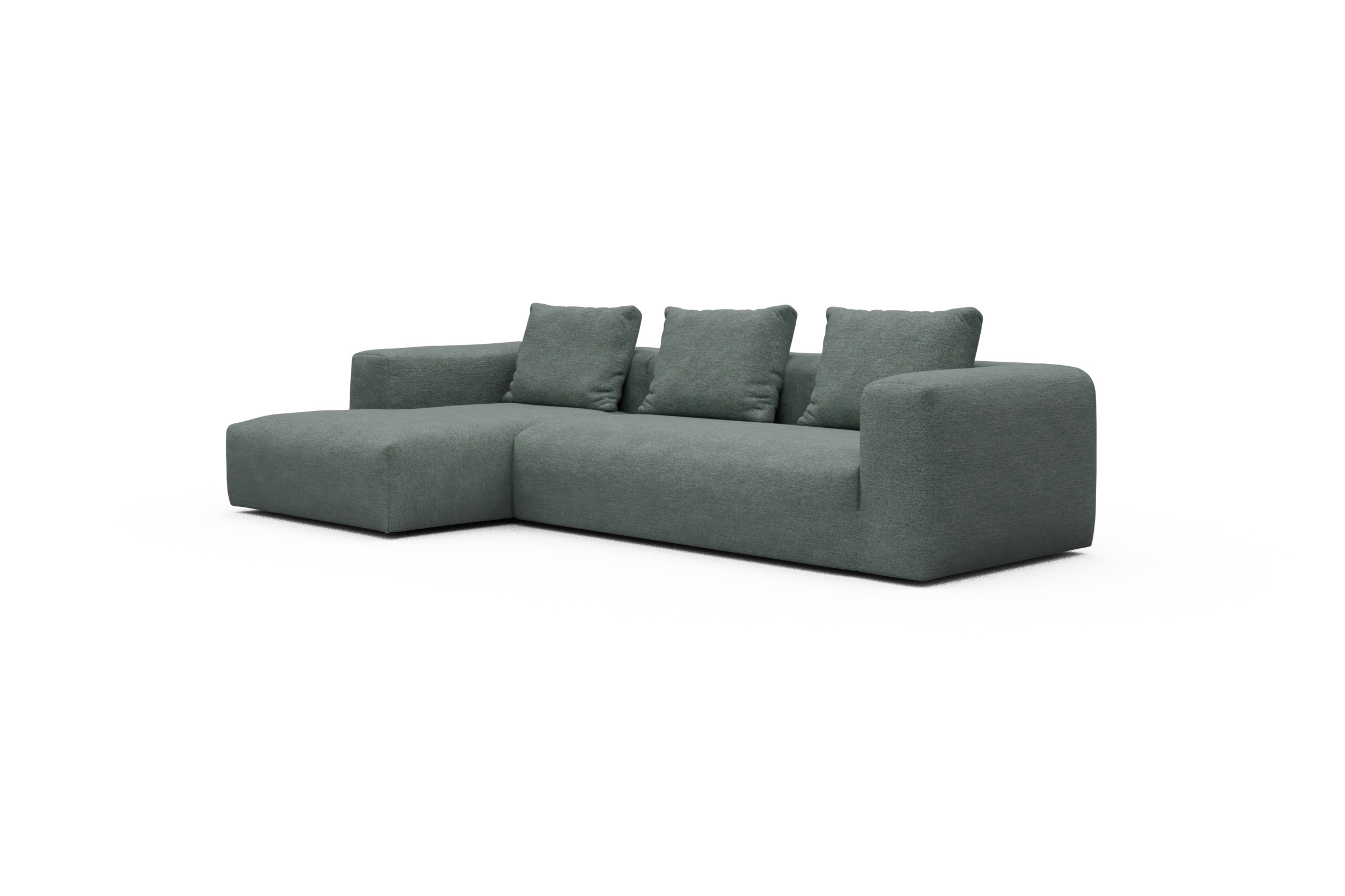 Ecksofa Fred Chaiselongue links mit 2,5-Sitzer Carreno-Ice-Blue