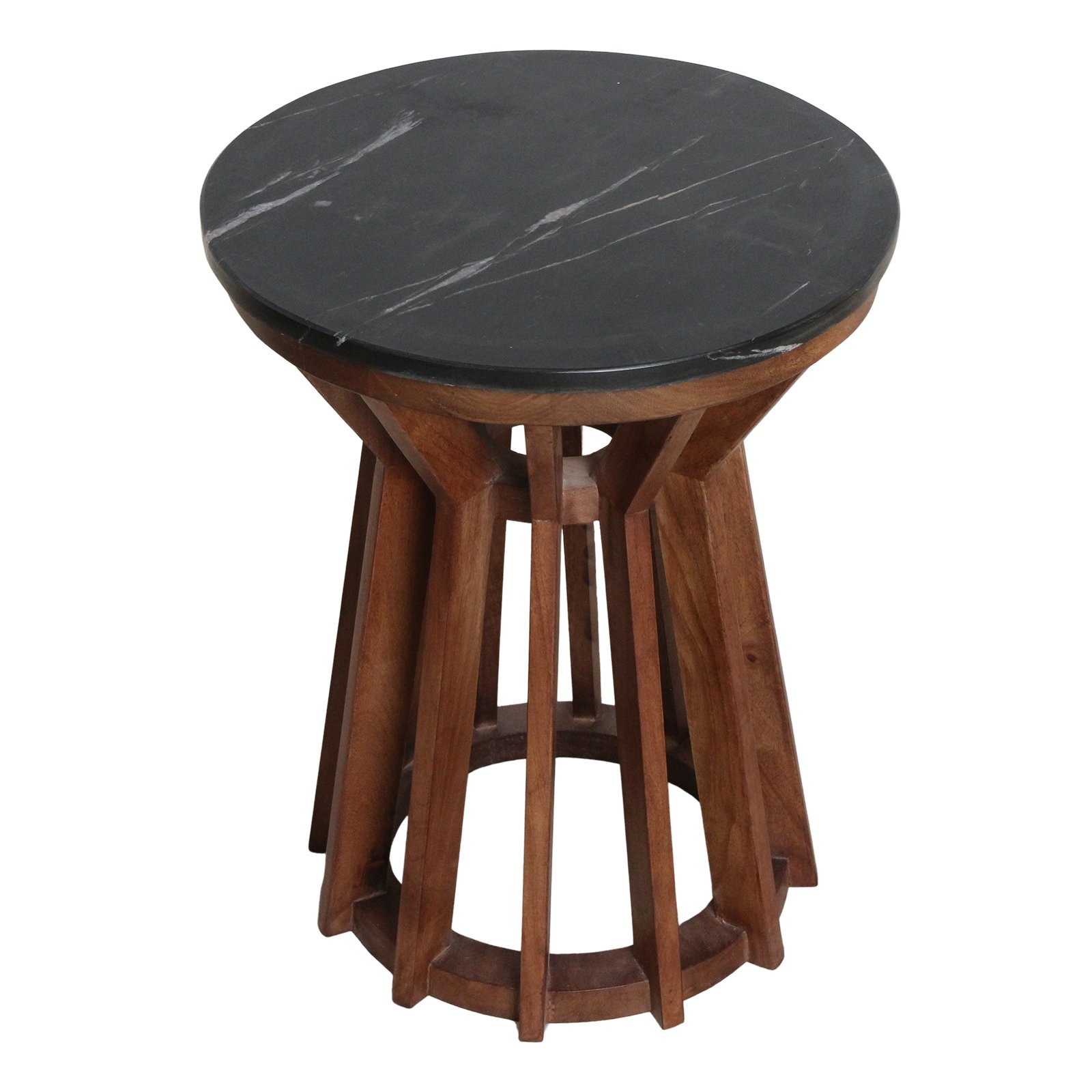 Raw Materials Sabah-Beistelltisch aus Marmor schwarz
