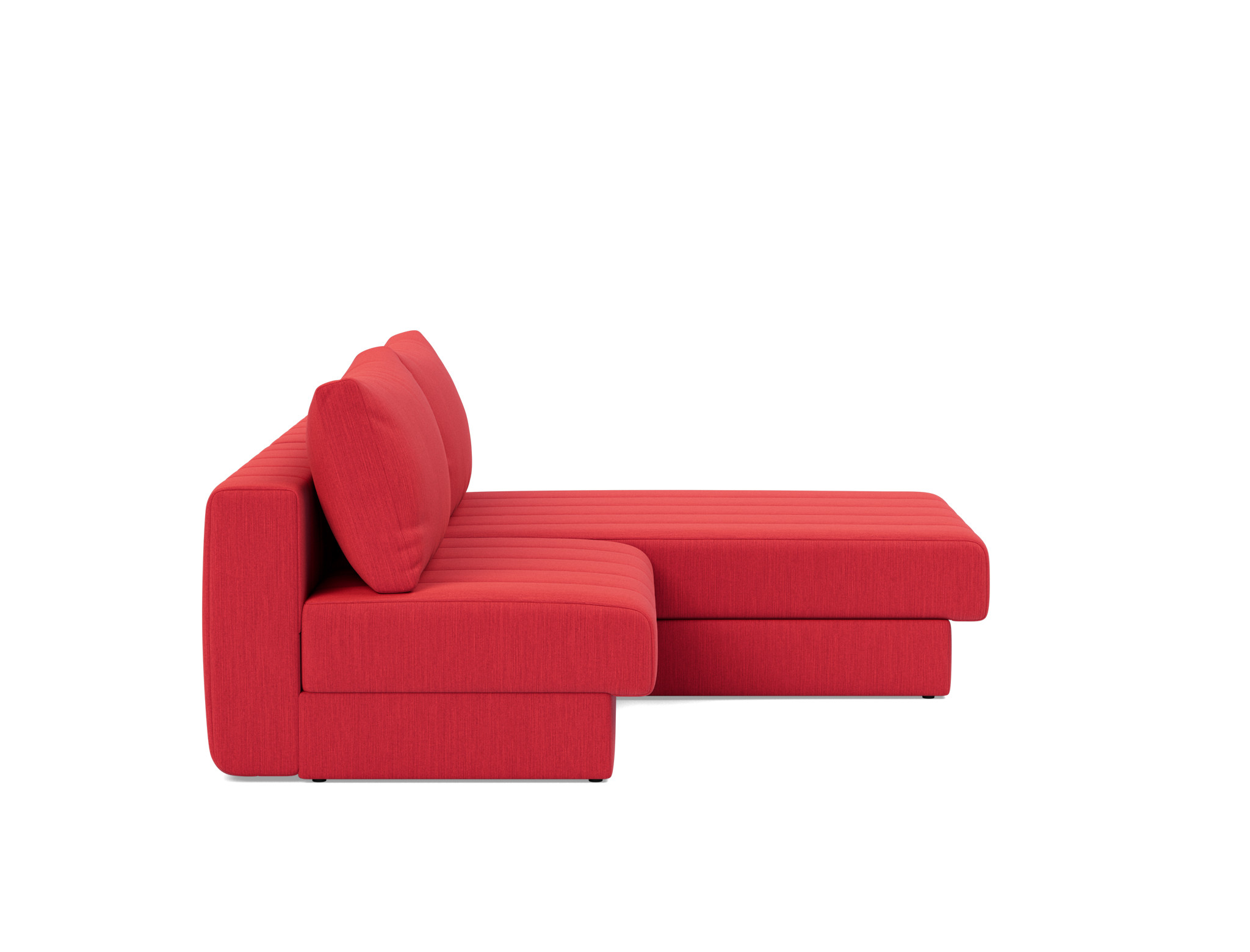 Schlafsofa Akello mit Chaiselongue Flachgewebe Elegance 511-Red