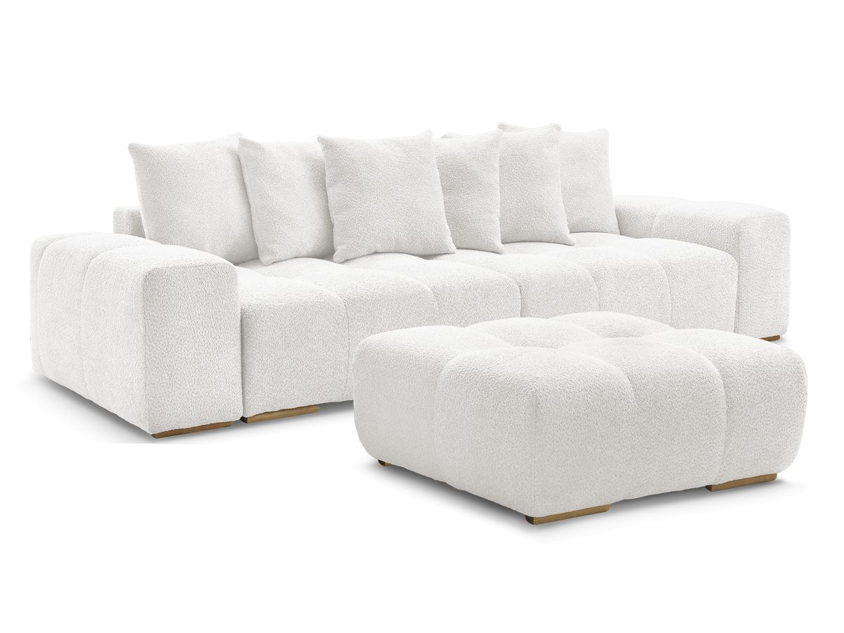 Bouclé-Stoff · Weiß