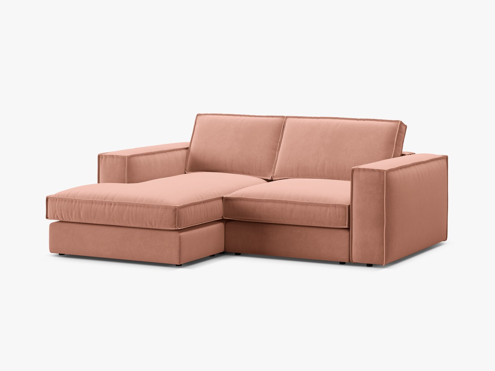 Micadoni modulares Ecksofa Pola 2-Sitzer kleine Version Links Samt Salvador Rosa