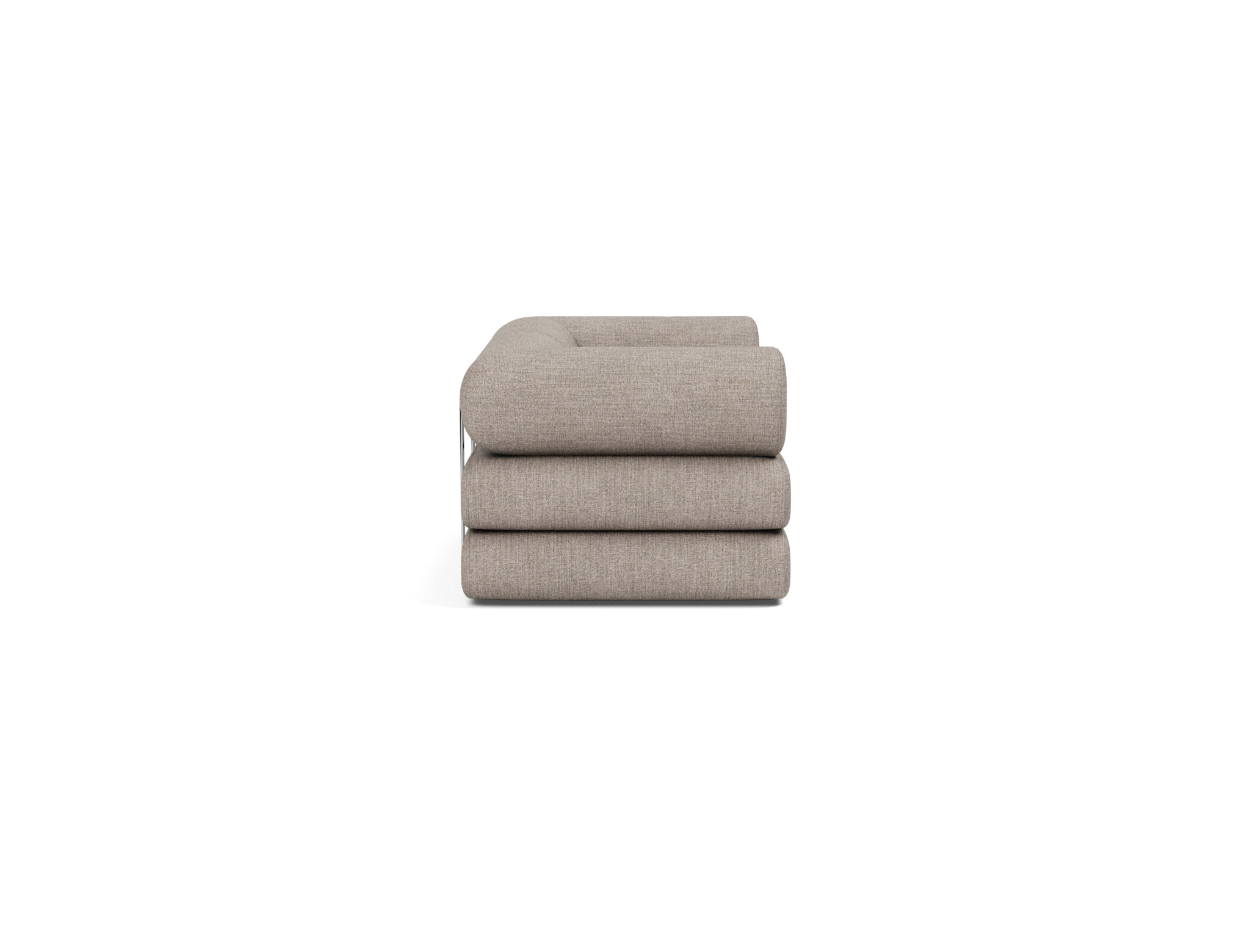Tagesbett Circlus mit L-förmigen Armlehnen Chenille Yuveno 472-Warm-Grey