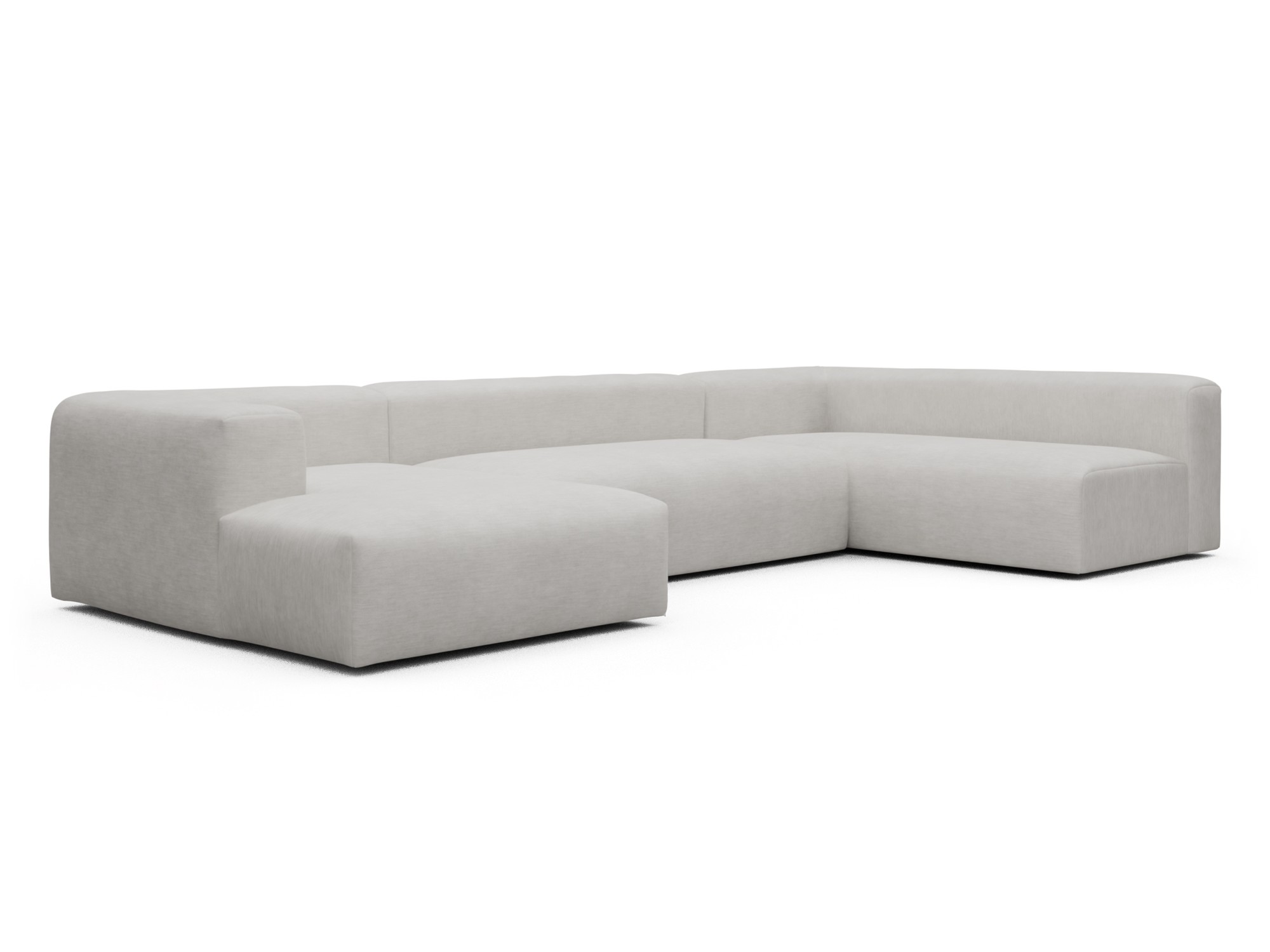Skandi Home Wohnlandschaft Fred Chaiselongue links mit 2-Sitzer und lange Armlehne rechts Vivus-Dusty-Off-White moebelfaktor