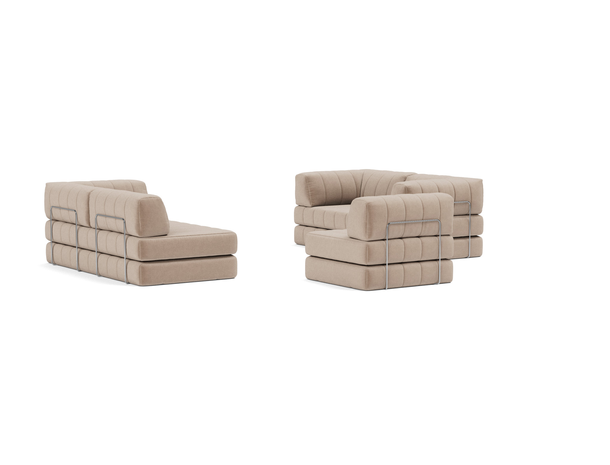 Eck-Schlafsofa CozyPad mit Armlehnen Chenille Esina 417-Mocha