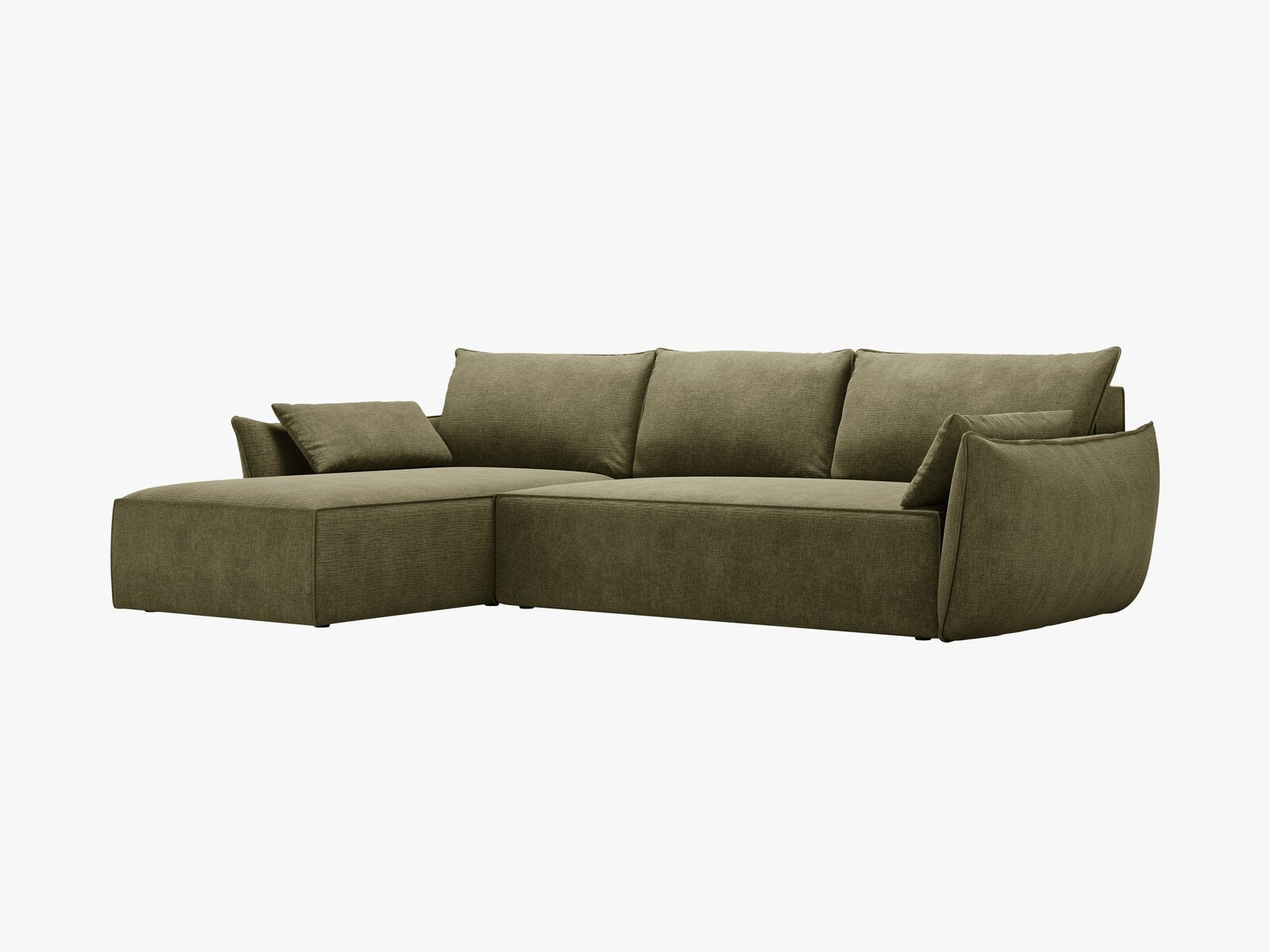 Micadoni Kaelle Ecksofa 4-Sitzer mit Schlaffunktion Rechts Chenille Over The Horizon Grün