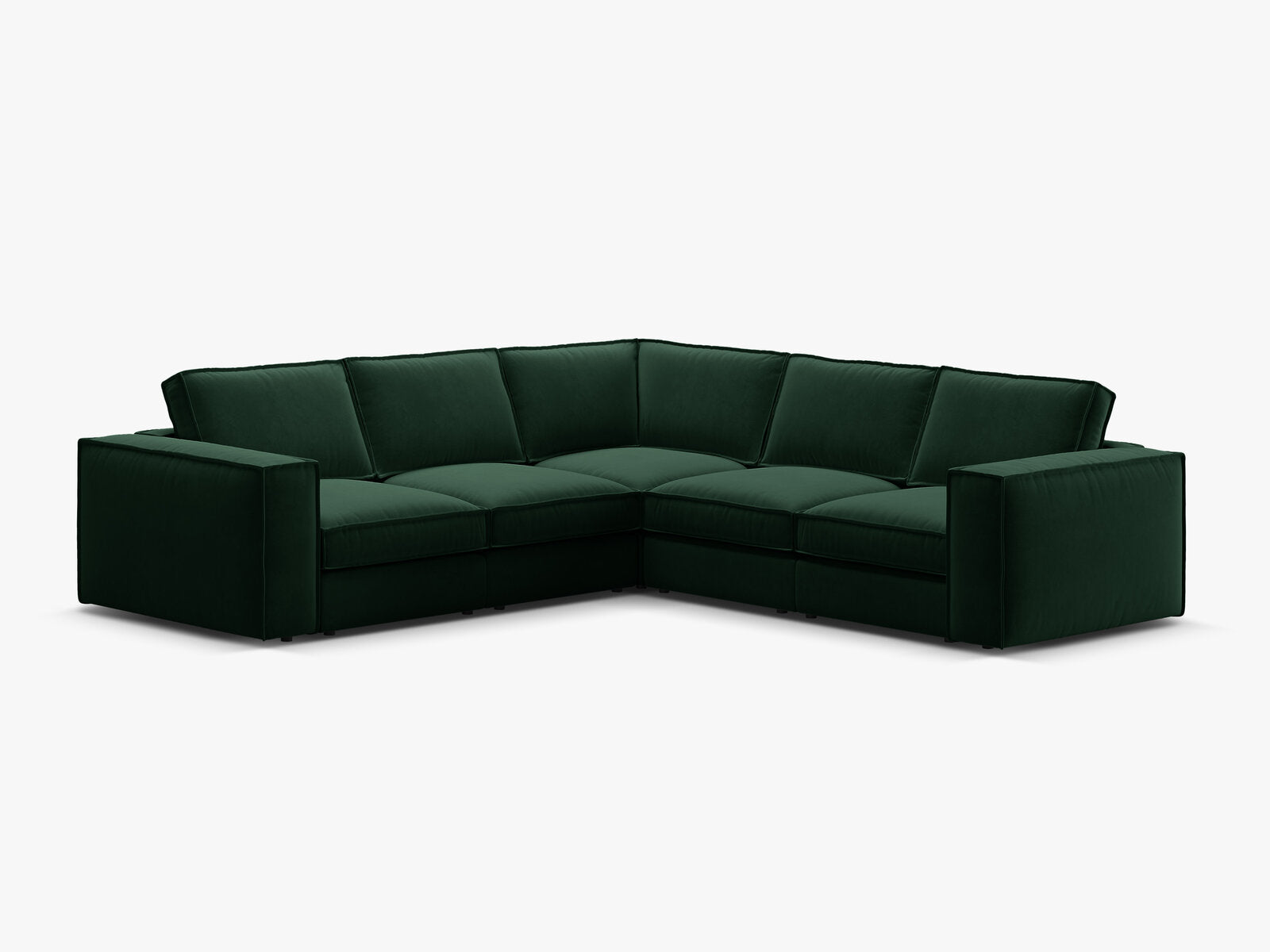 Micadoni symmetrisches modulares Ecksofa Pola 4-Sitzer Flaschengrün