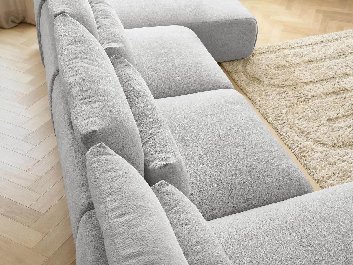 Bobochic Jana Wohnlandschaft Melange-Stoff Hellgrau