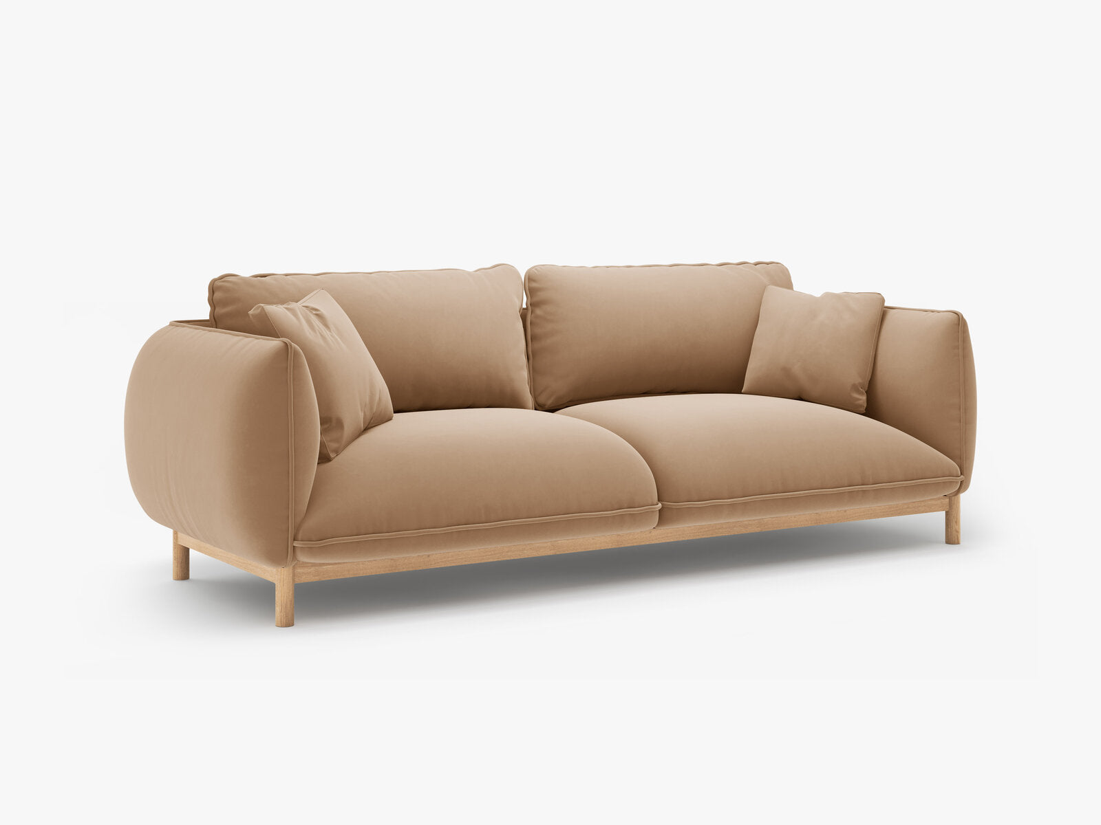 Micadoni Ada Sofa 3-Sitzer Samt Casino Mandelbeige