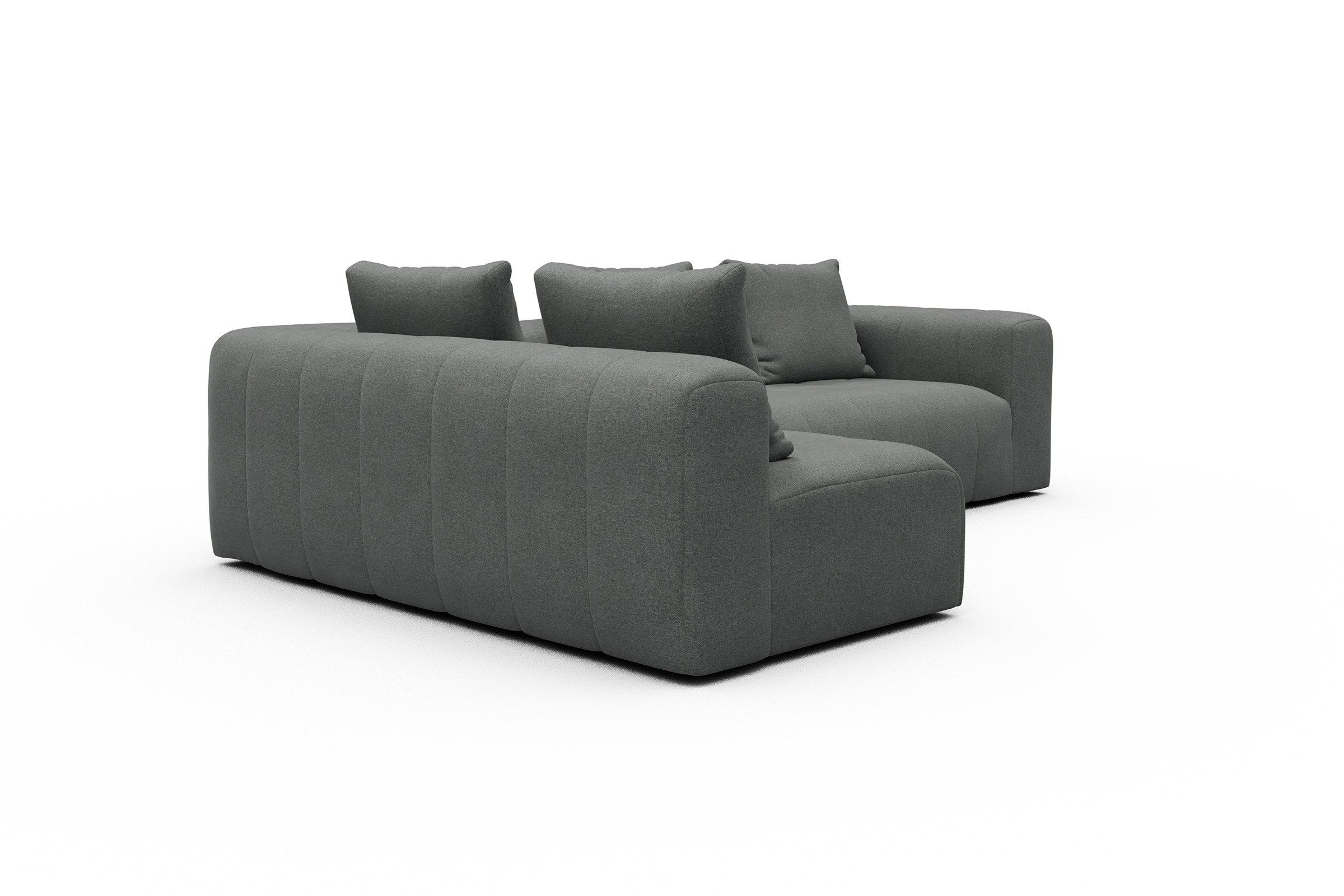 Ecksofa Hugo 2x 2,5-Sitzer Armlehne rechts Satya-Steel