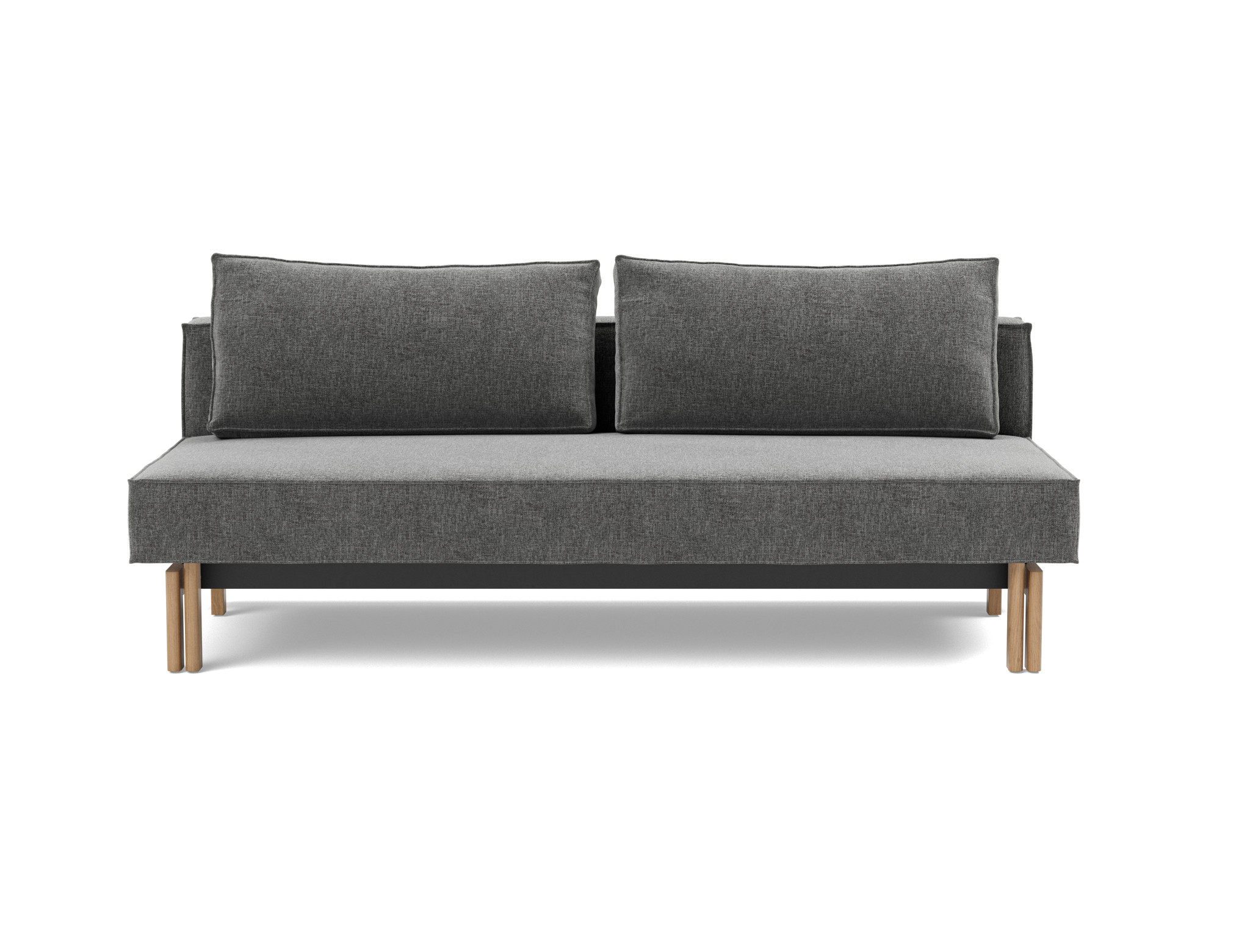 Schlafsofa Sly Strukturierter Stoff Twist 563-Charcoal Beine Eiche