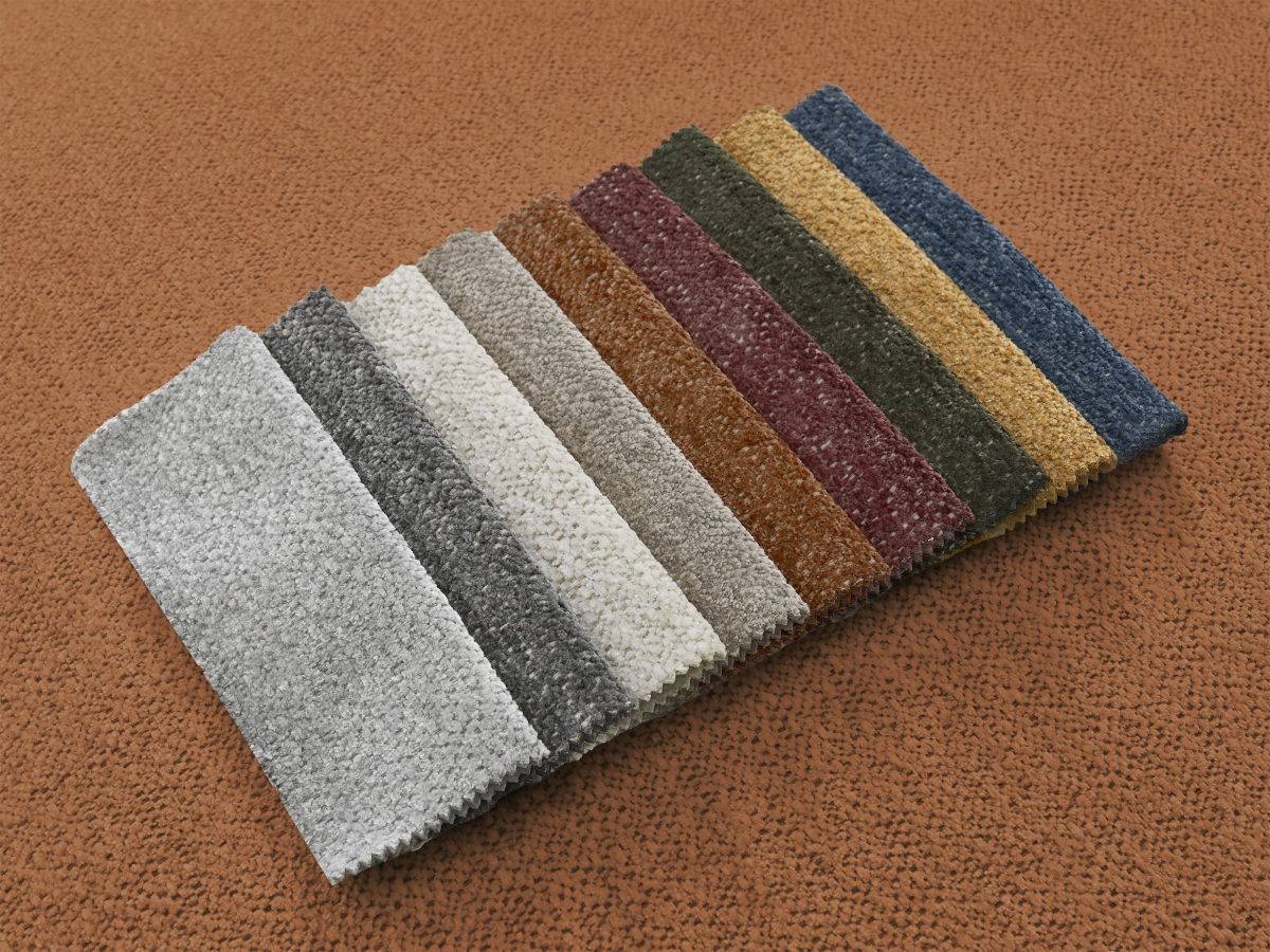 Bobochic Atilla Ecksofa mit Schlaffunktion und Bettkasten Melange-Stoff Orange Ecke links