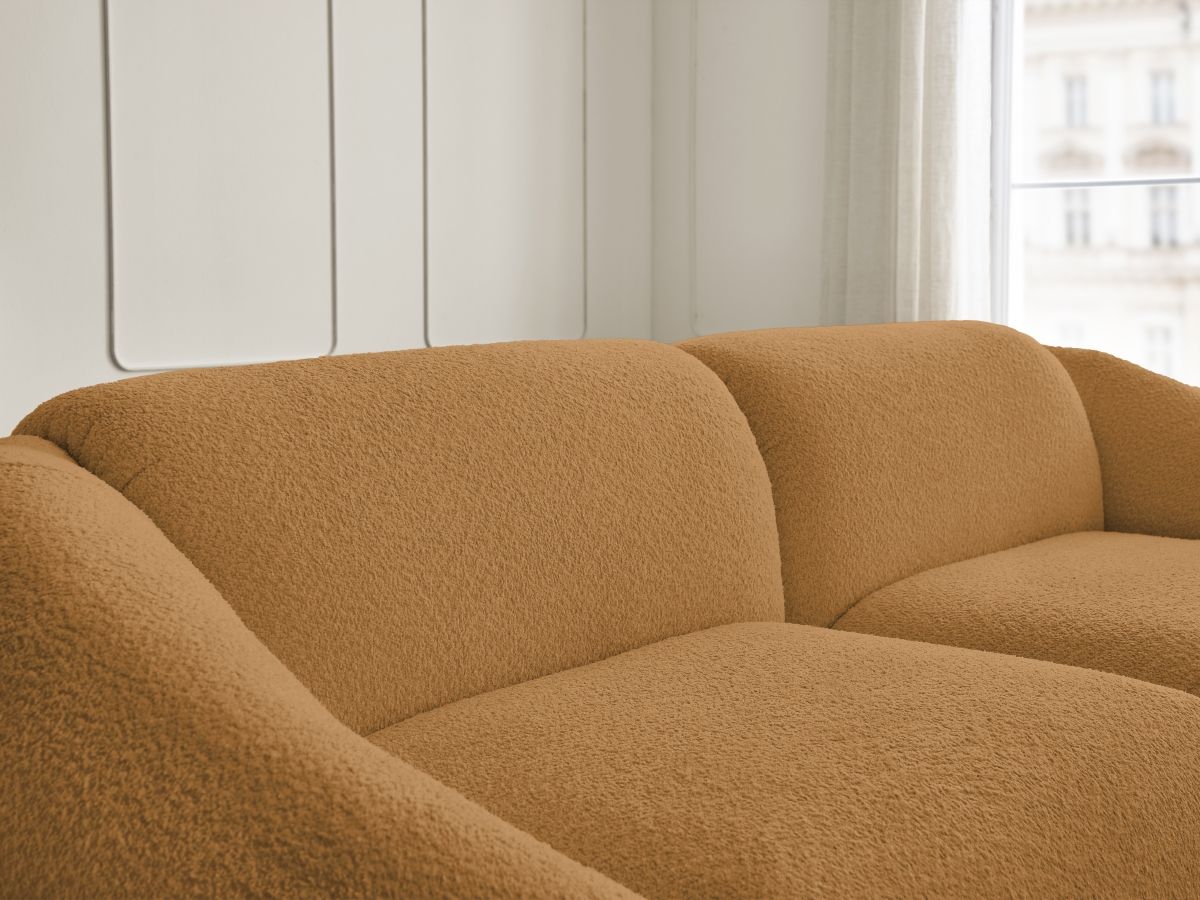 Bobochic Tina Sofa 3-Sitzer Bouclé-Stoff Gelb