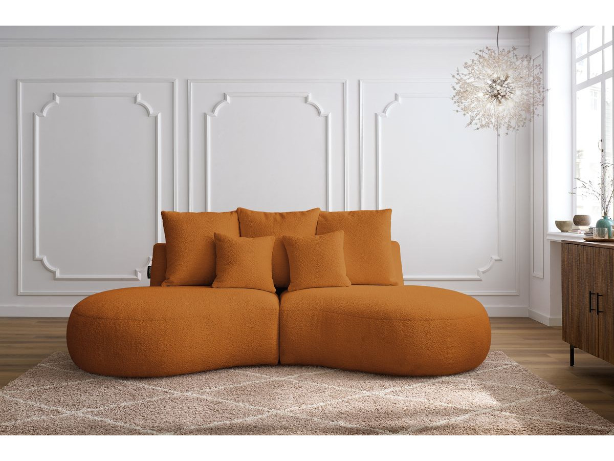 Bobochic Saint-germain Sofa 3-Sitzer Bouclé-Stoff Gelb