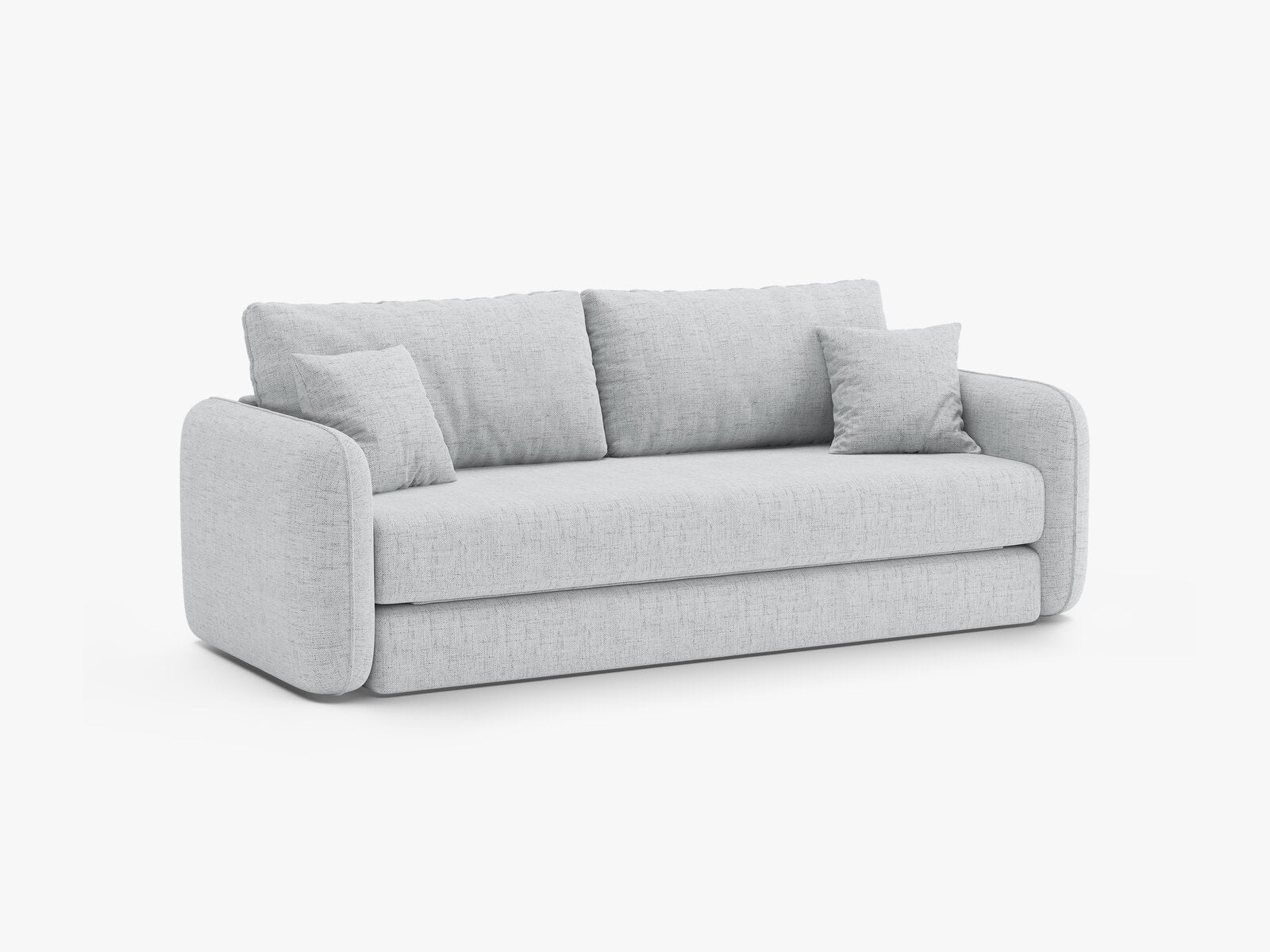 Micadoni Sofa mit Schlaffunktion Dormi 3-Sitzer Strukturierter Stoff Moly Hellgrau
