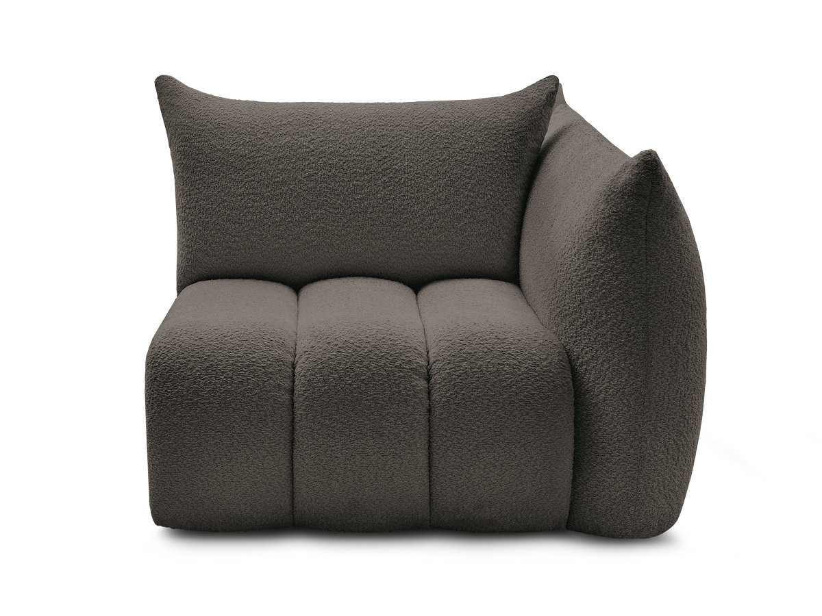 Bobochic Azra Sofamodul 1-Sitzer 117 × 112 cm Bouclé-Stoff Braun Ecke rechts