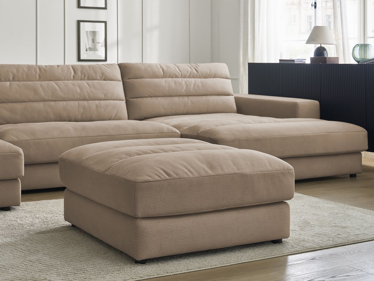 Bobochic Sierra Wohnlandschaft mit Pouf Samt Taupe