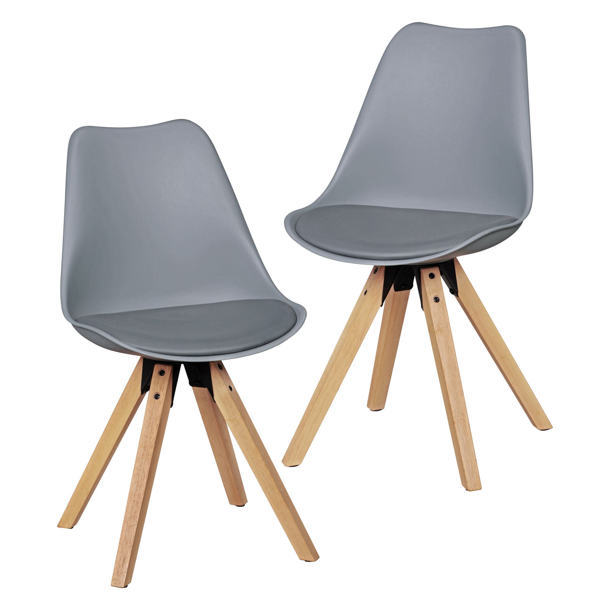 Polsterstuhl Arna Kunstleder Grau 49 × 52 × 87 cm