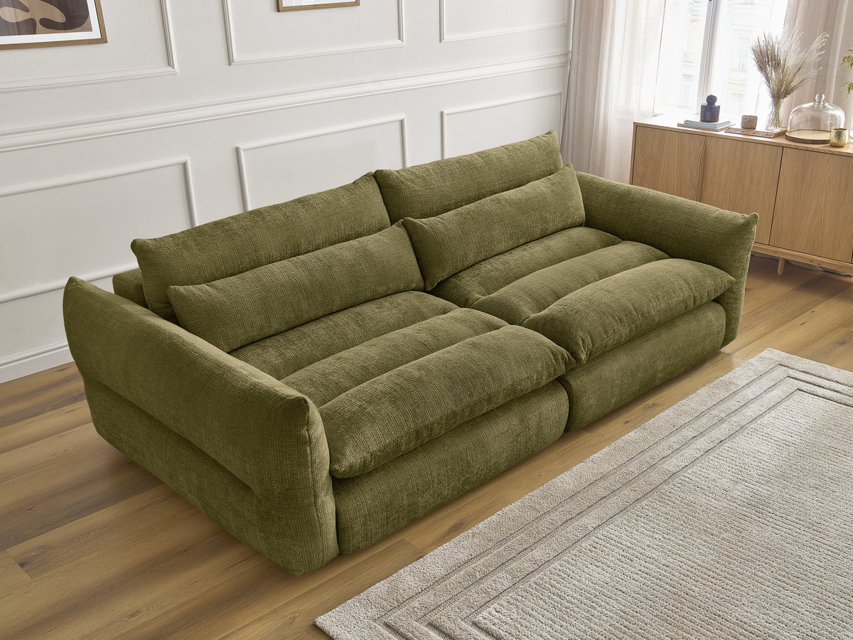 Bobochic Neil Sofa 3-Sitzer Strukturstoff Grün