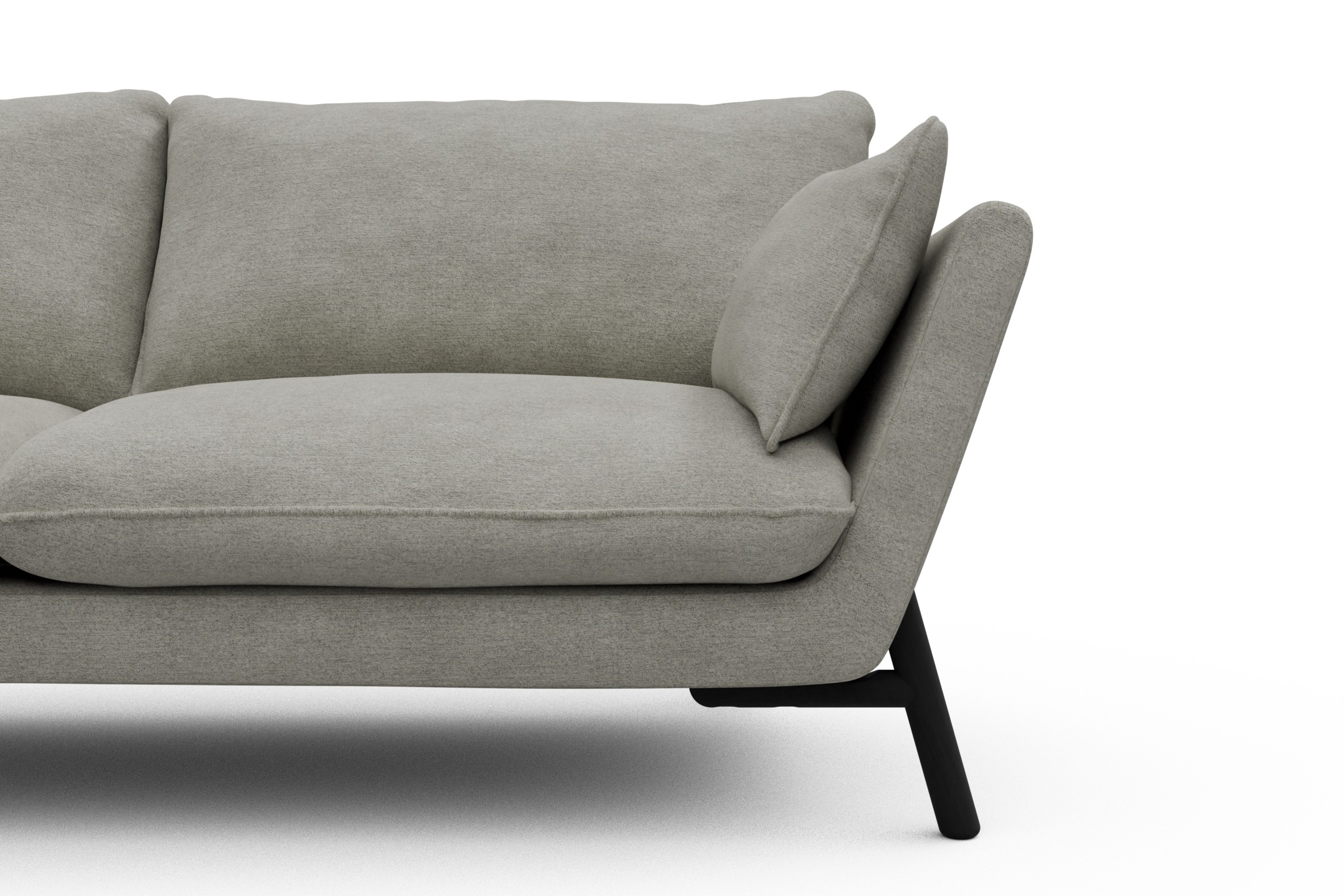 Sofa Emil 3-Sitzer Beinfarbe Eiche Schwarz Carreno-Moon-Stone-White