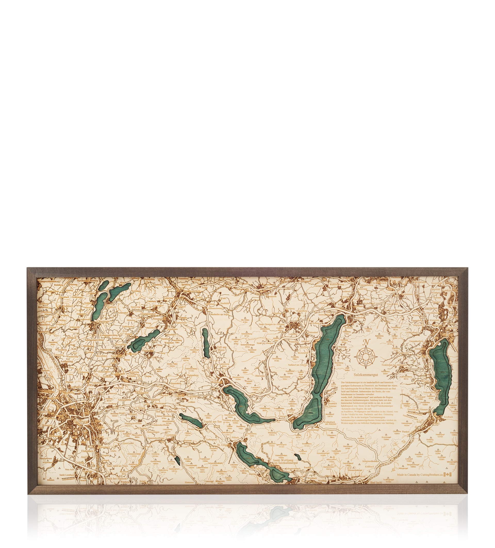 Cutting Brothers 3D Holz-Wandkarte Salzkammergut 81 x 40.5 moebelfaktor