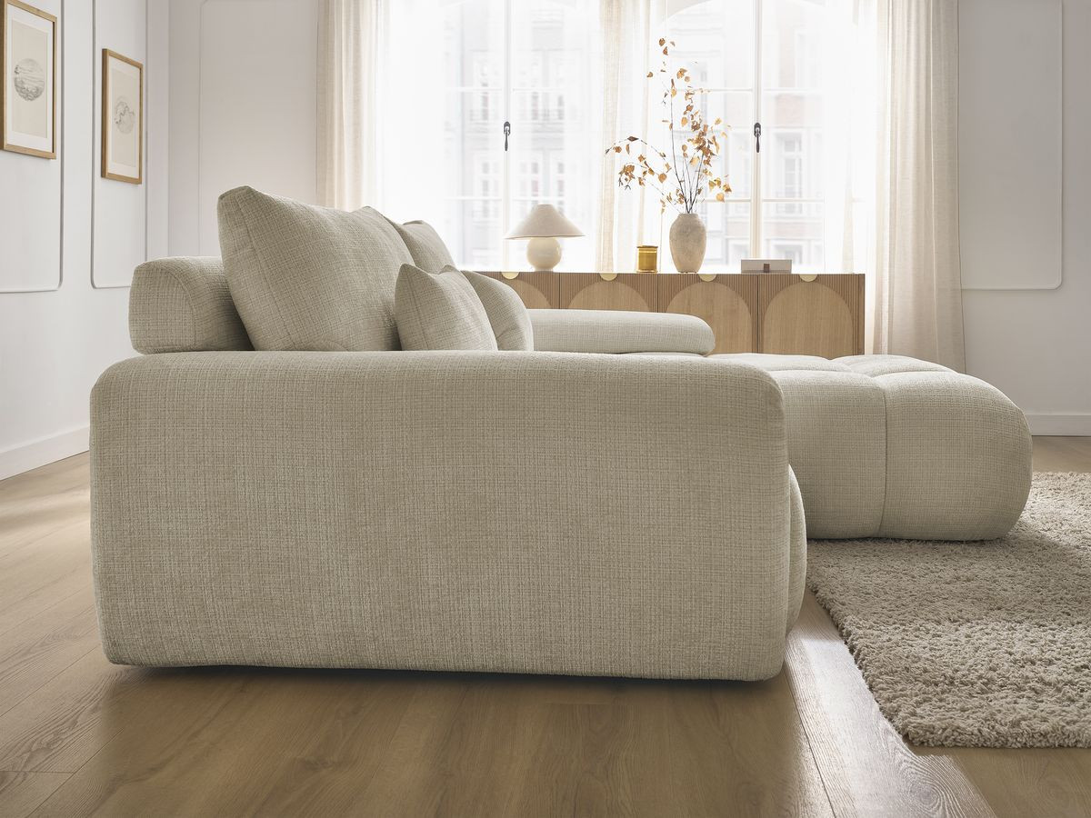 Bobochic Ivane Ecksofa Strukturstoff Beige Ecke rechts