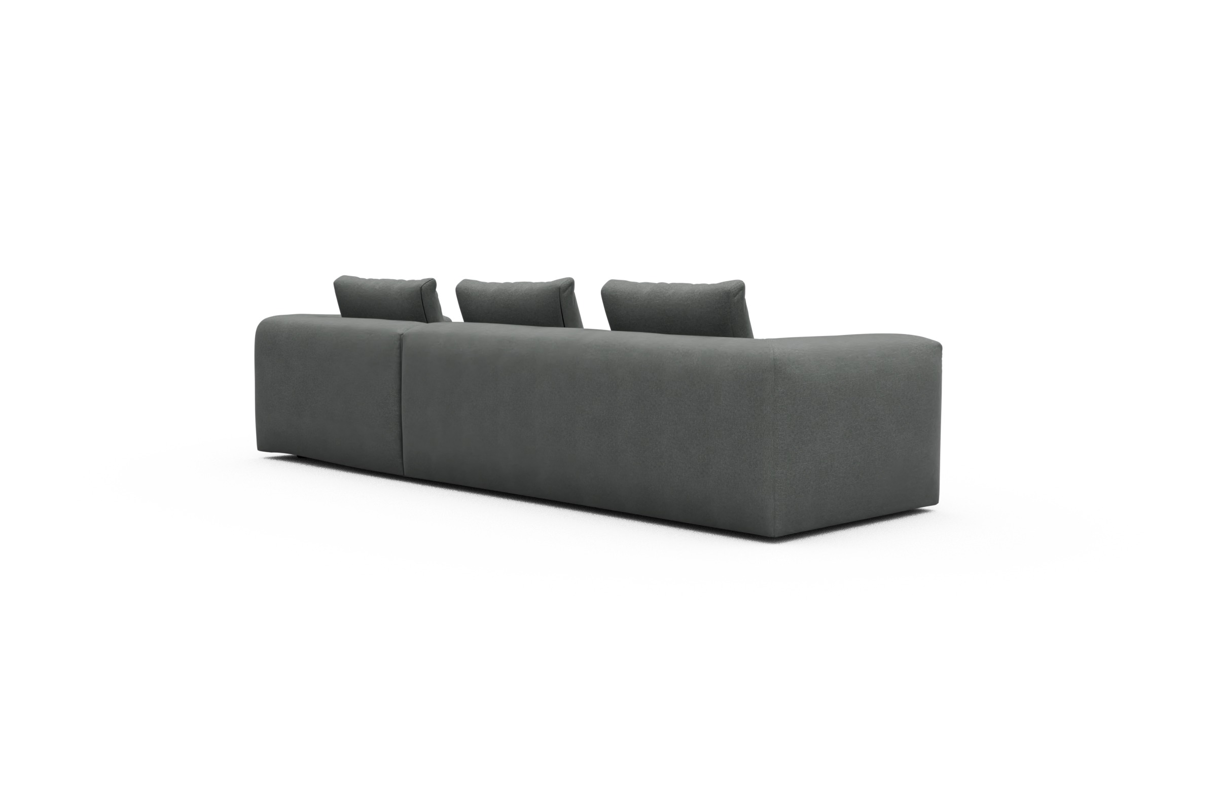 Ecksofa Fred Chaiselongue rechts mit 2,5-Sitzer Satya-Steel