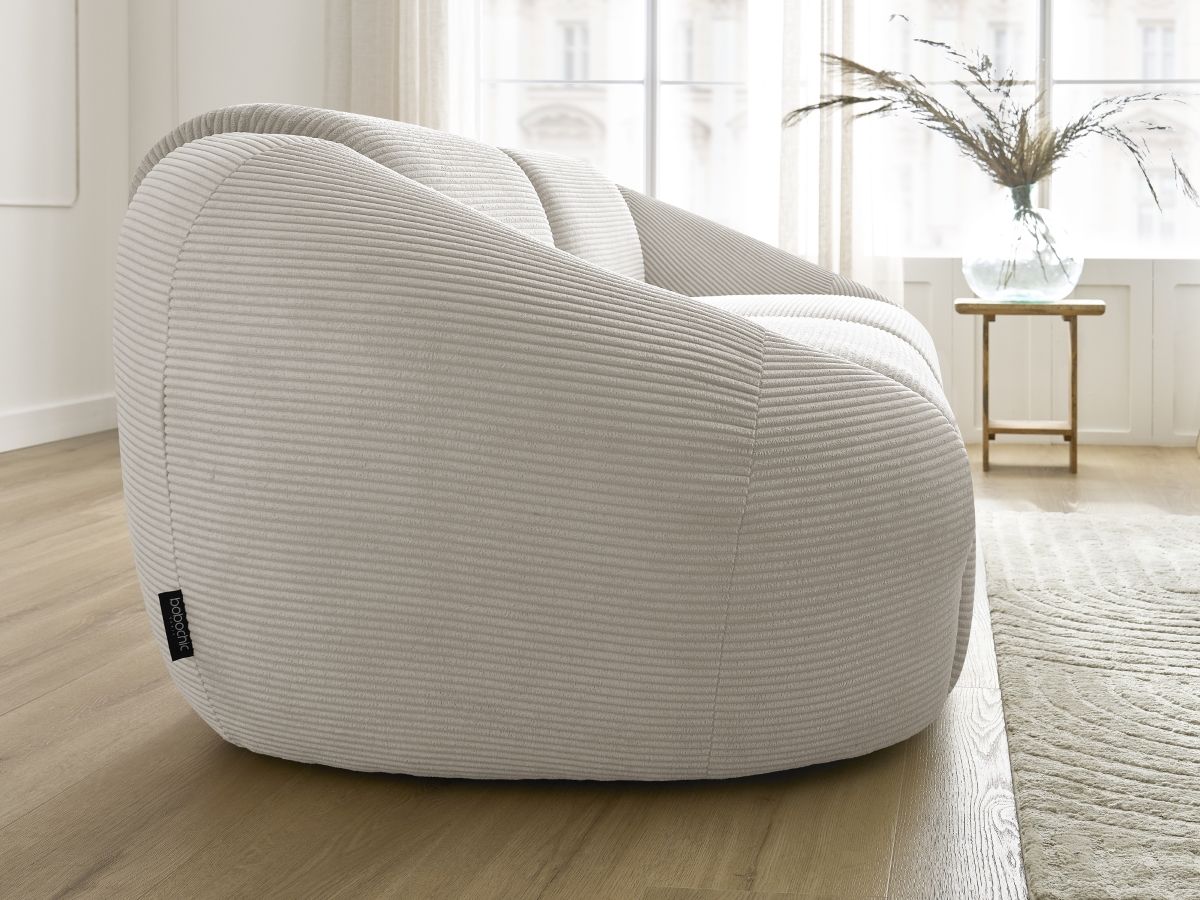 Bobochic Tina Sofa 2-Sitzer Cordsamt Beige