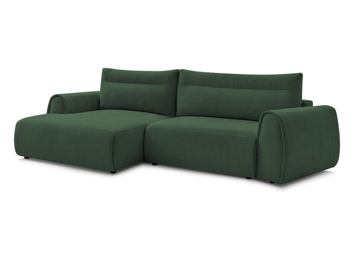 Bobochic Aden Ecksofa 293 × 152 cm Stoff Grün Ecke links