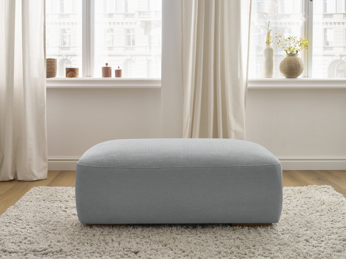 Bobochic Sidonie Pouf Melange-Stoff Dunkelgrau