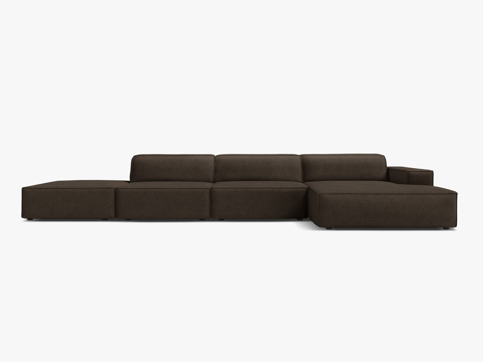 Micadoni Ecksofa Jodie 5-Sitzer Rechts Boucle Baloo Braun