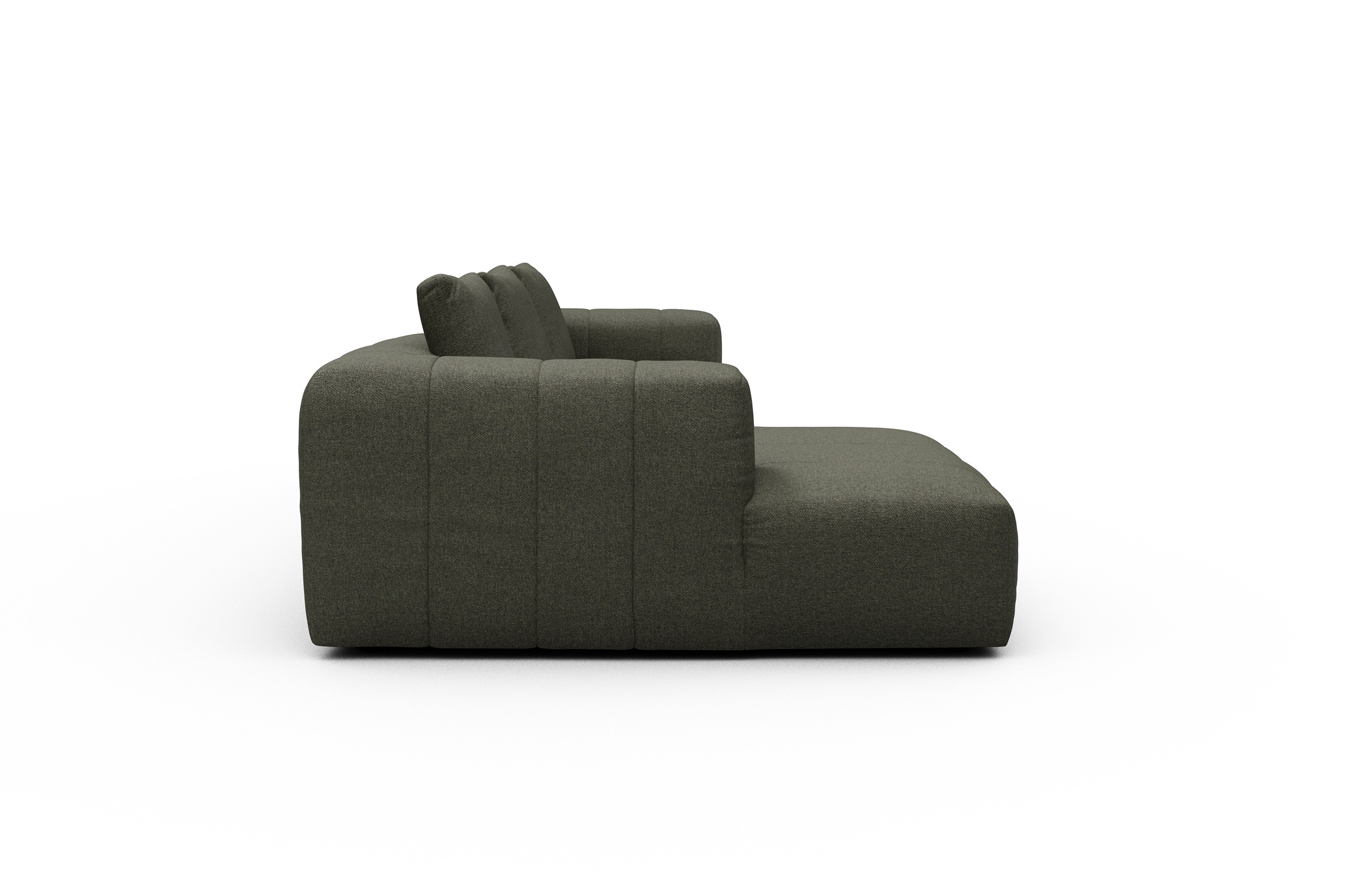 Ecksofa Hugo 2,5-Sitzer Armlehne rechts mit Chaiselongue Sama-Winter-Moss