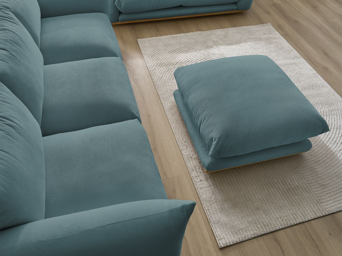 Bobochic Ernest Sofa 6-Sitzer mit Pouf Stoff Dunkelblau