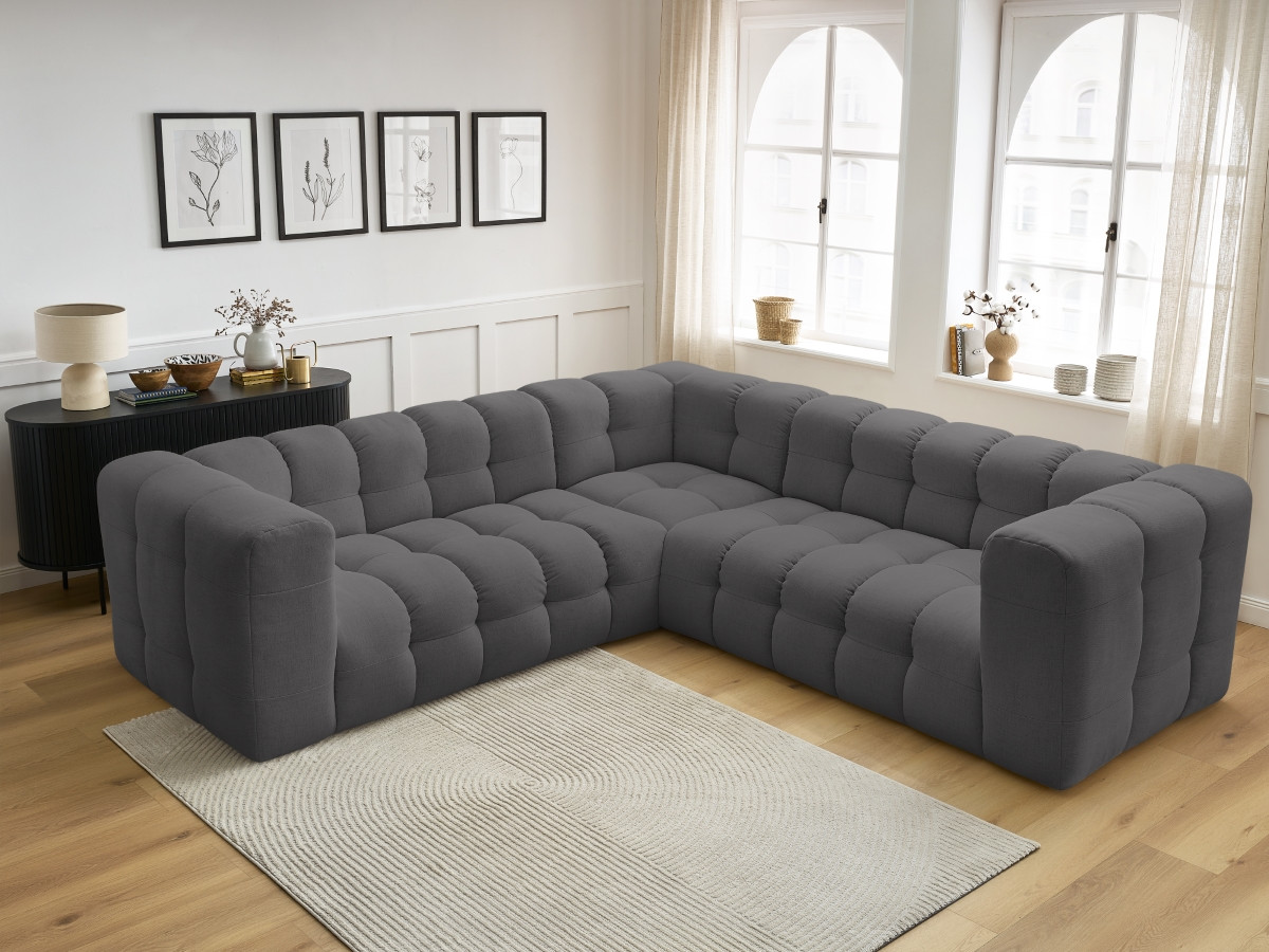 Bobochic Cloud Ecksofa 268 × 184 cm Stoff Dunkelgrau