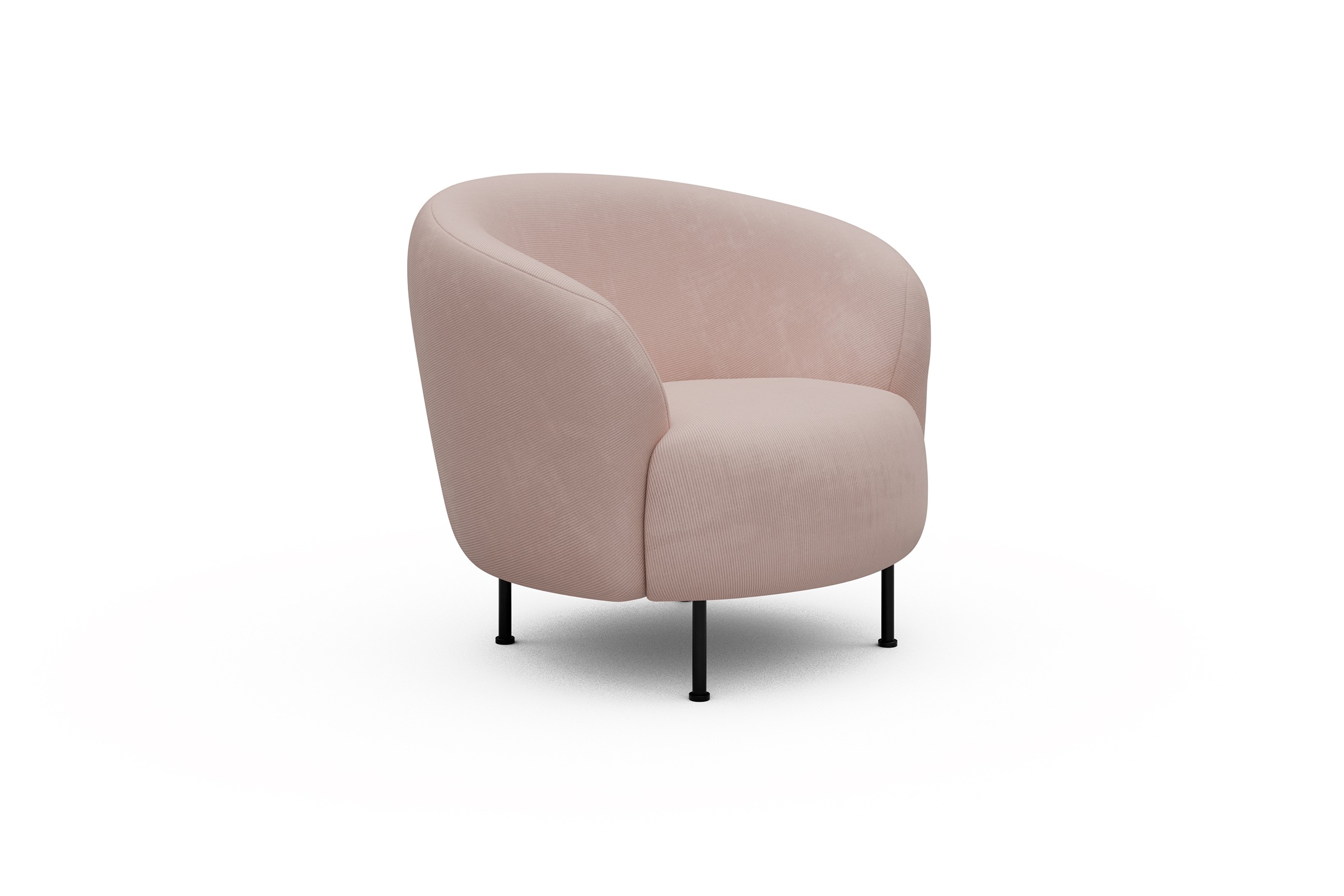 Sessel Ronda Metallbeine Schwarz Cordufine-Blush