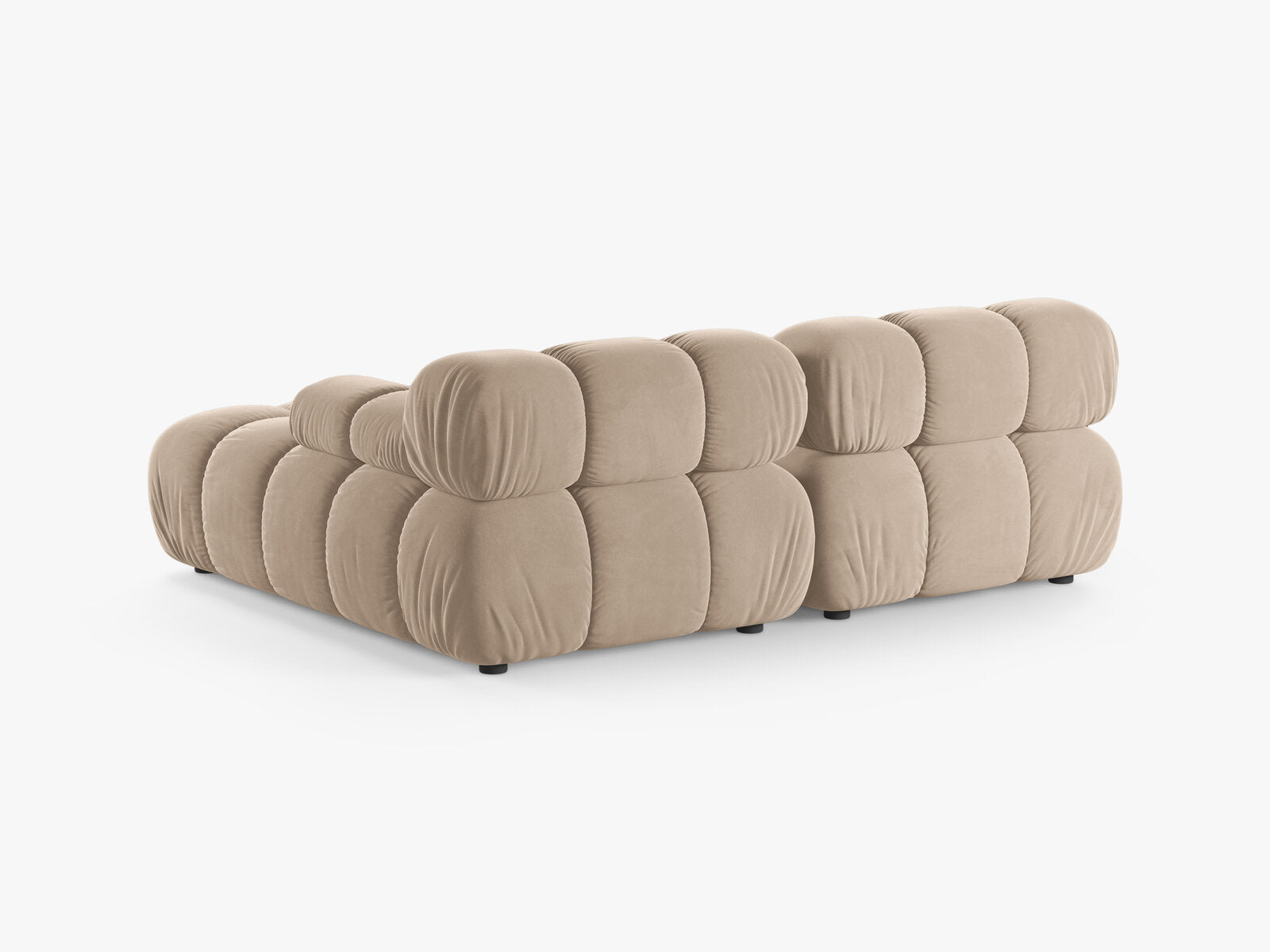 Micadoni Modulares Ecksofa Bellis 3-Sitzer Rechts Samt Venus Beige