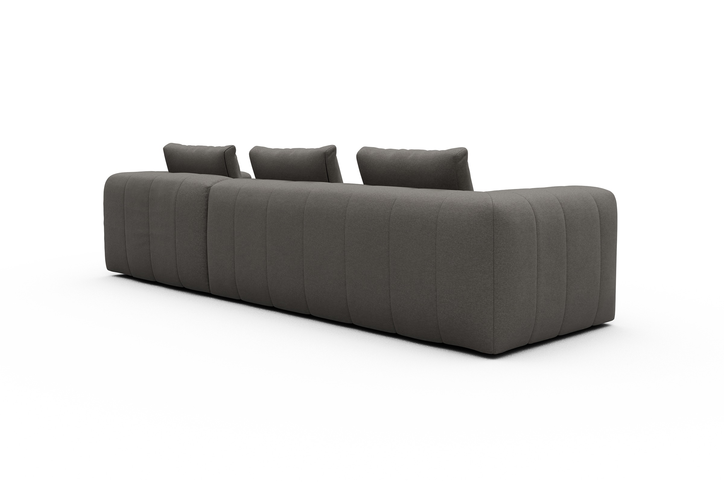 Ecksofa Hugo 2,5-Sitzer Armlehne links mit Chaiselongue Satya-Taupe