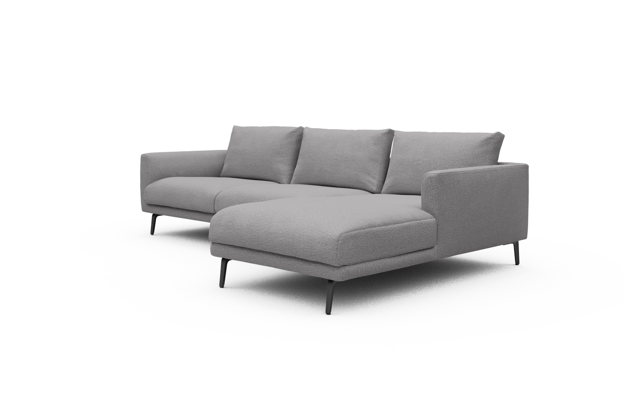 Ecksofa Karl Chaiselongue rechts mit 2,5-Sitzer Sama-Grey