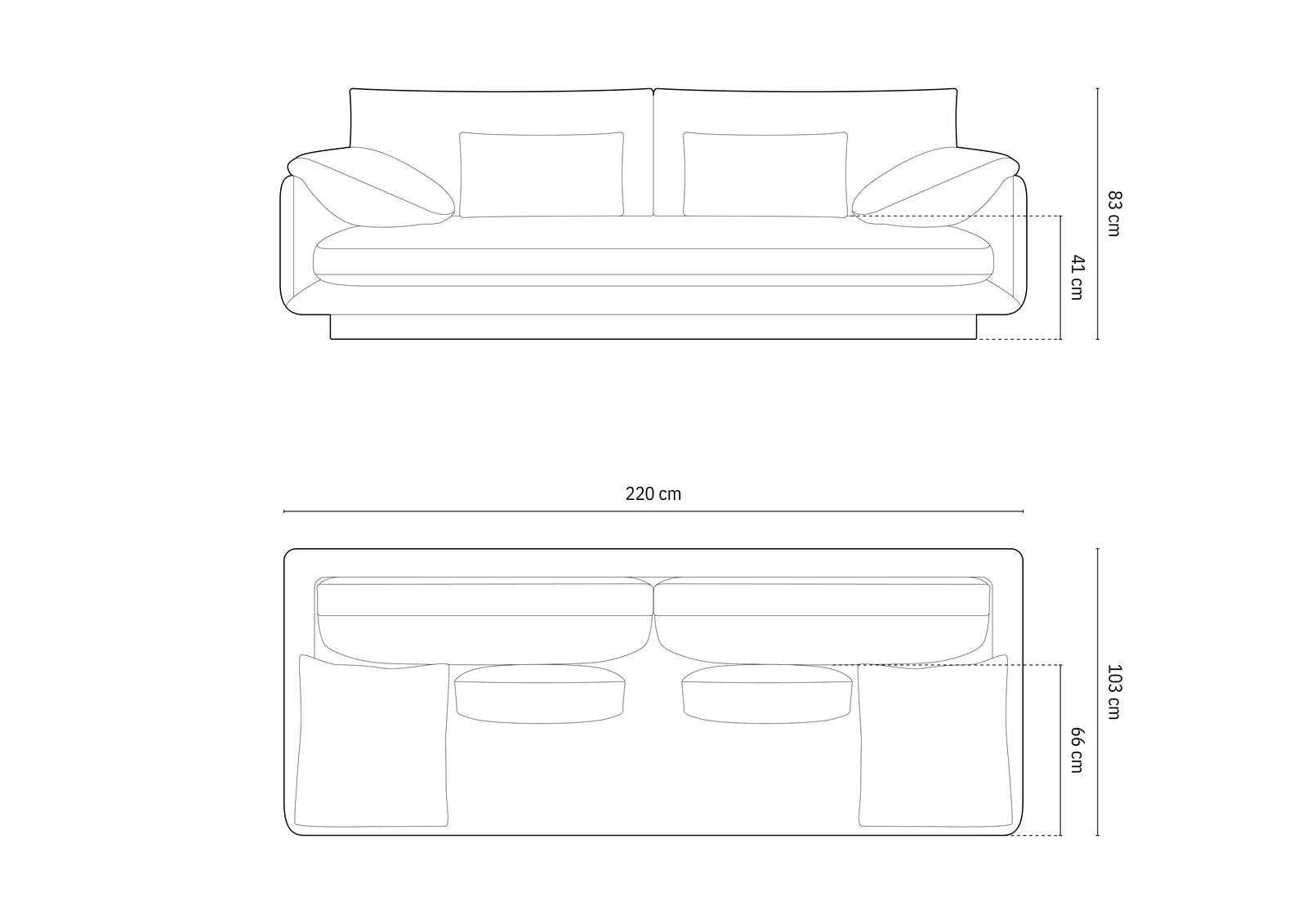 Micadoni Sofa Torino 3-Sitzer Samt Ecru