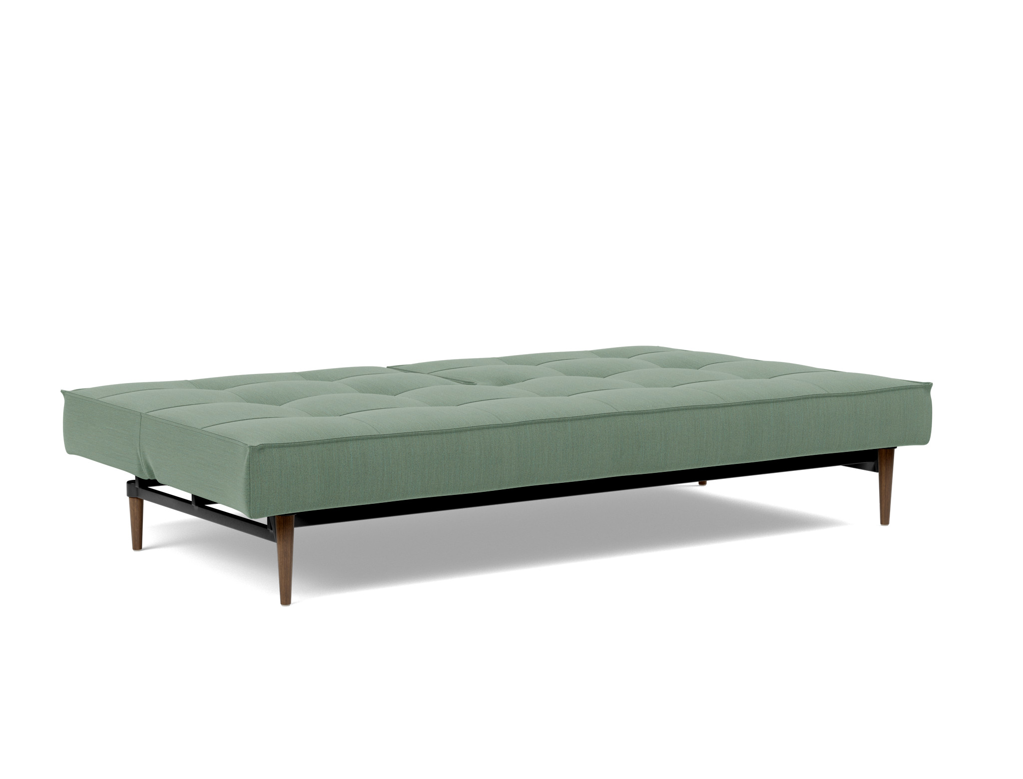 Schlafsofa Splitback Flachgewebe Elegance 518-Green Beine Styletto Eiche dunkel