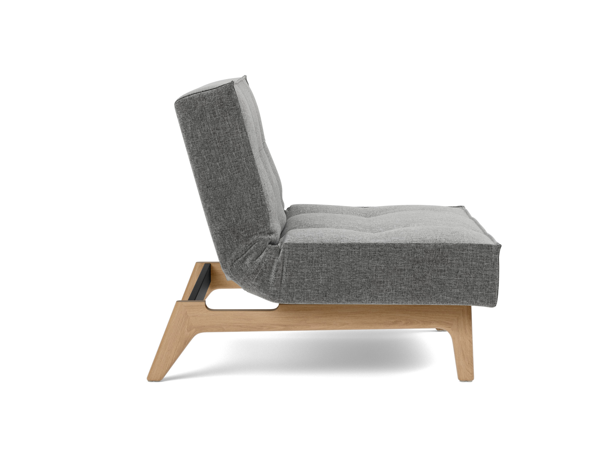 Sessel Splitback Strukturierter Stoff Twist 563-Charcoal Beine Eiche