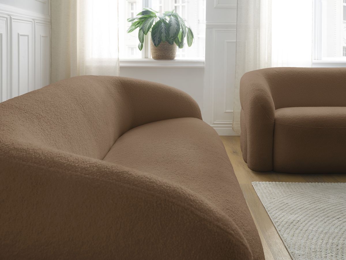 Bobochic Elina Sofa 5-Sitzer Bouclé-Stoff Braun