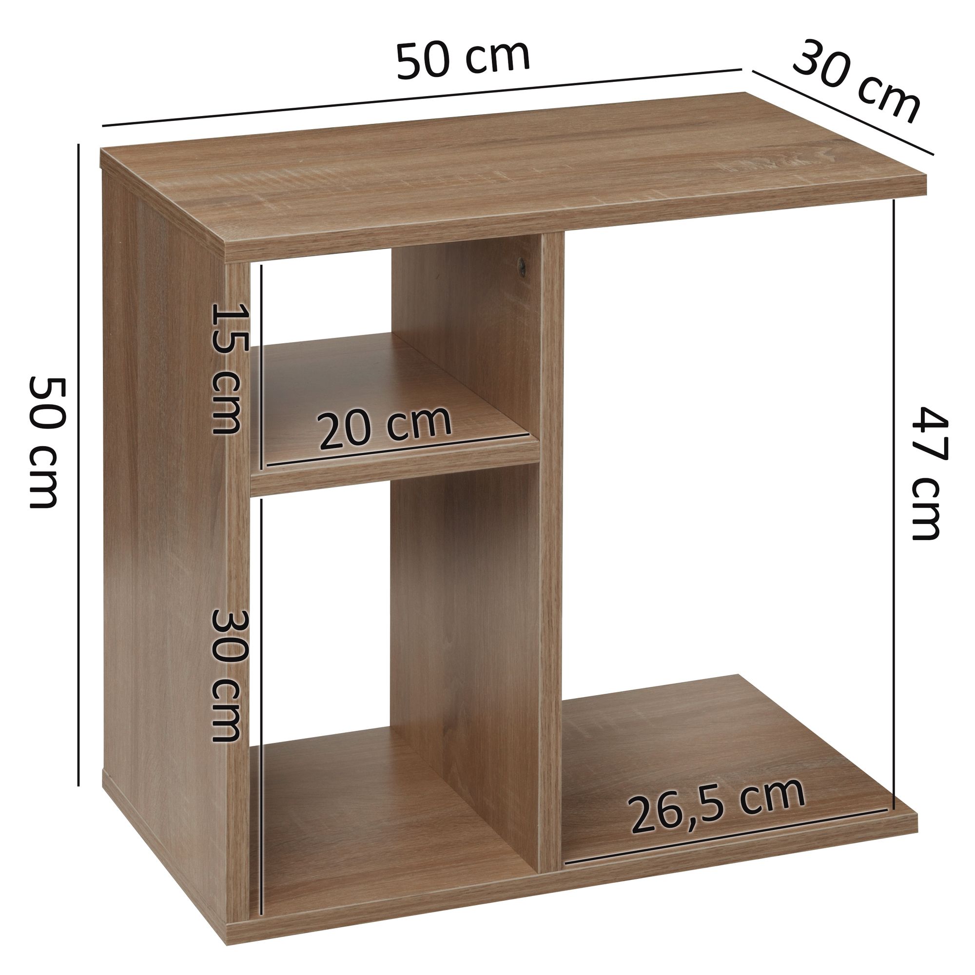 Beistelltisch Roldal Grau Sonoma 50 × 30 × 50 cm